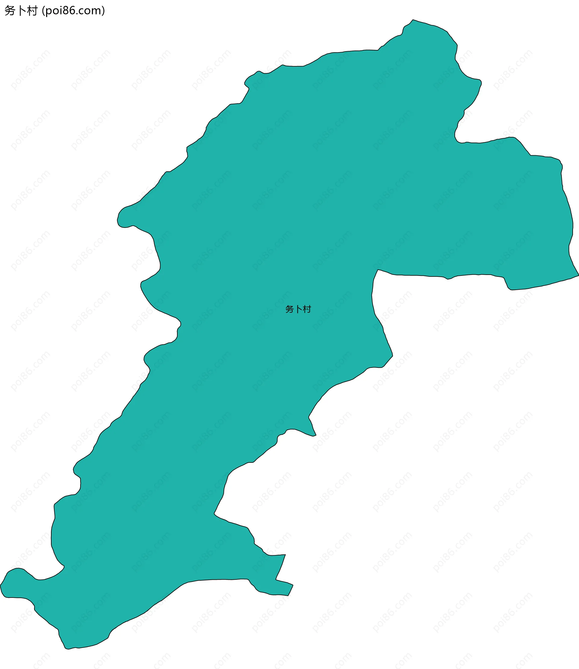 务卜村边界地图