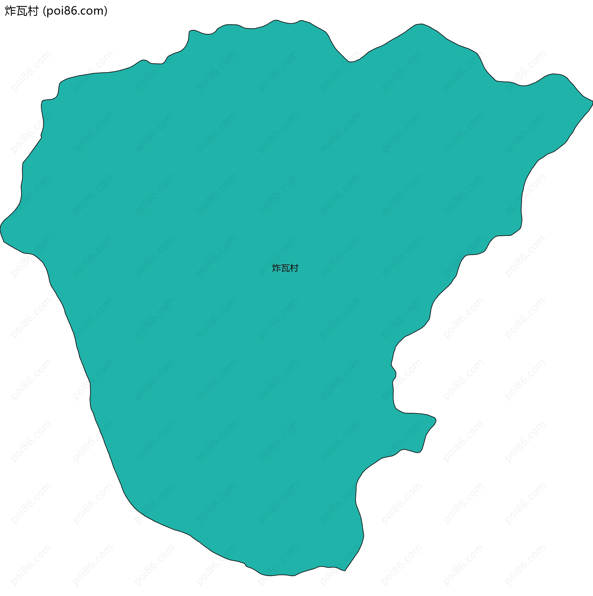 炸瓦村边界地图