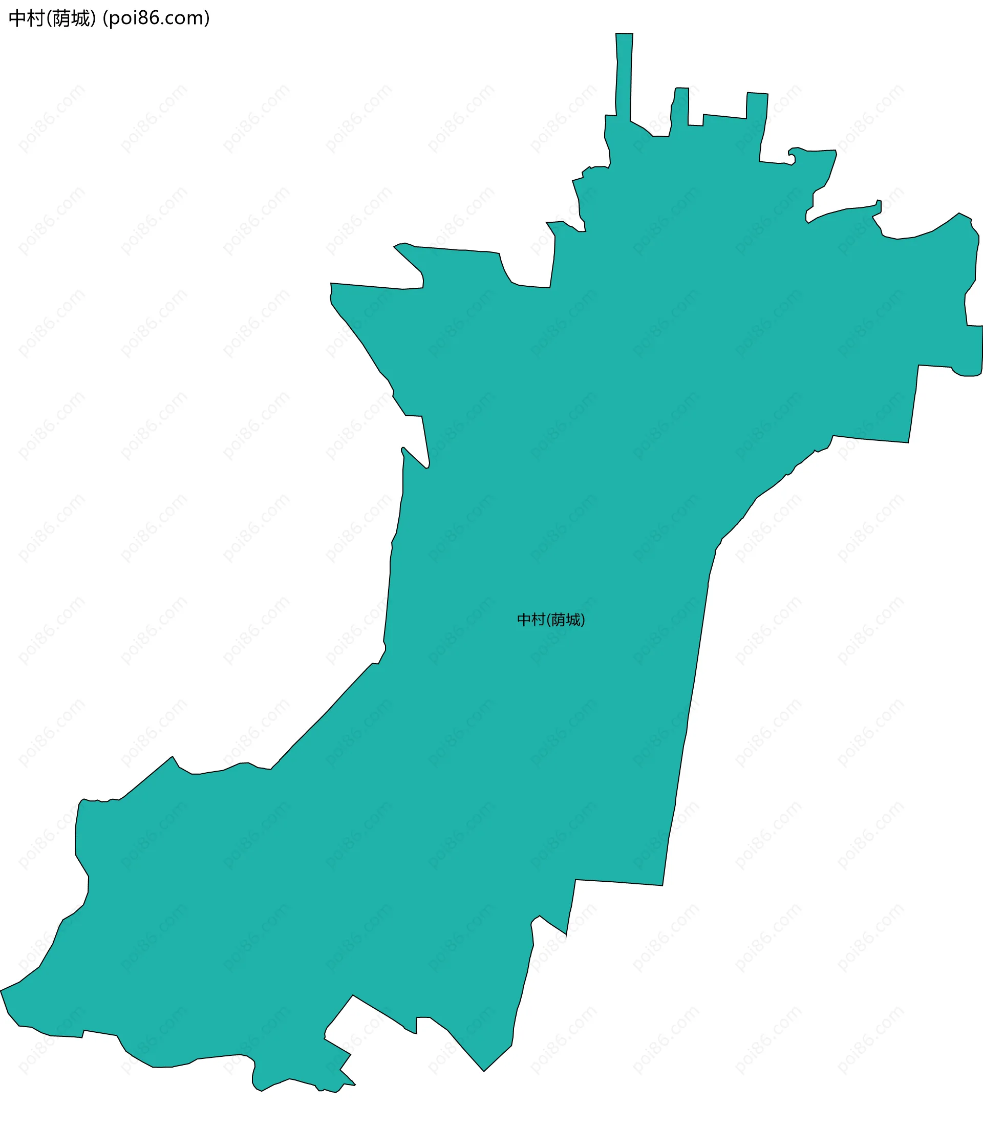 中村(荫城)边界地图