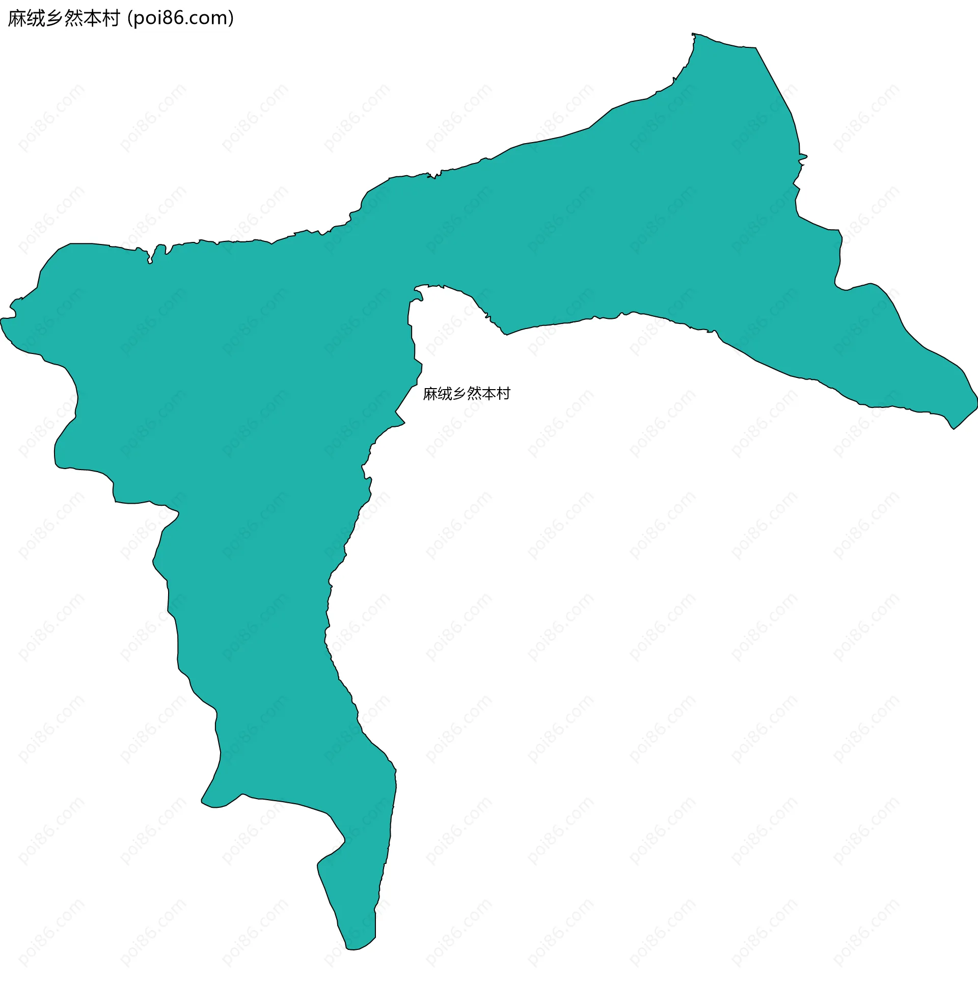 麻绒乡然本村边界地图