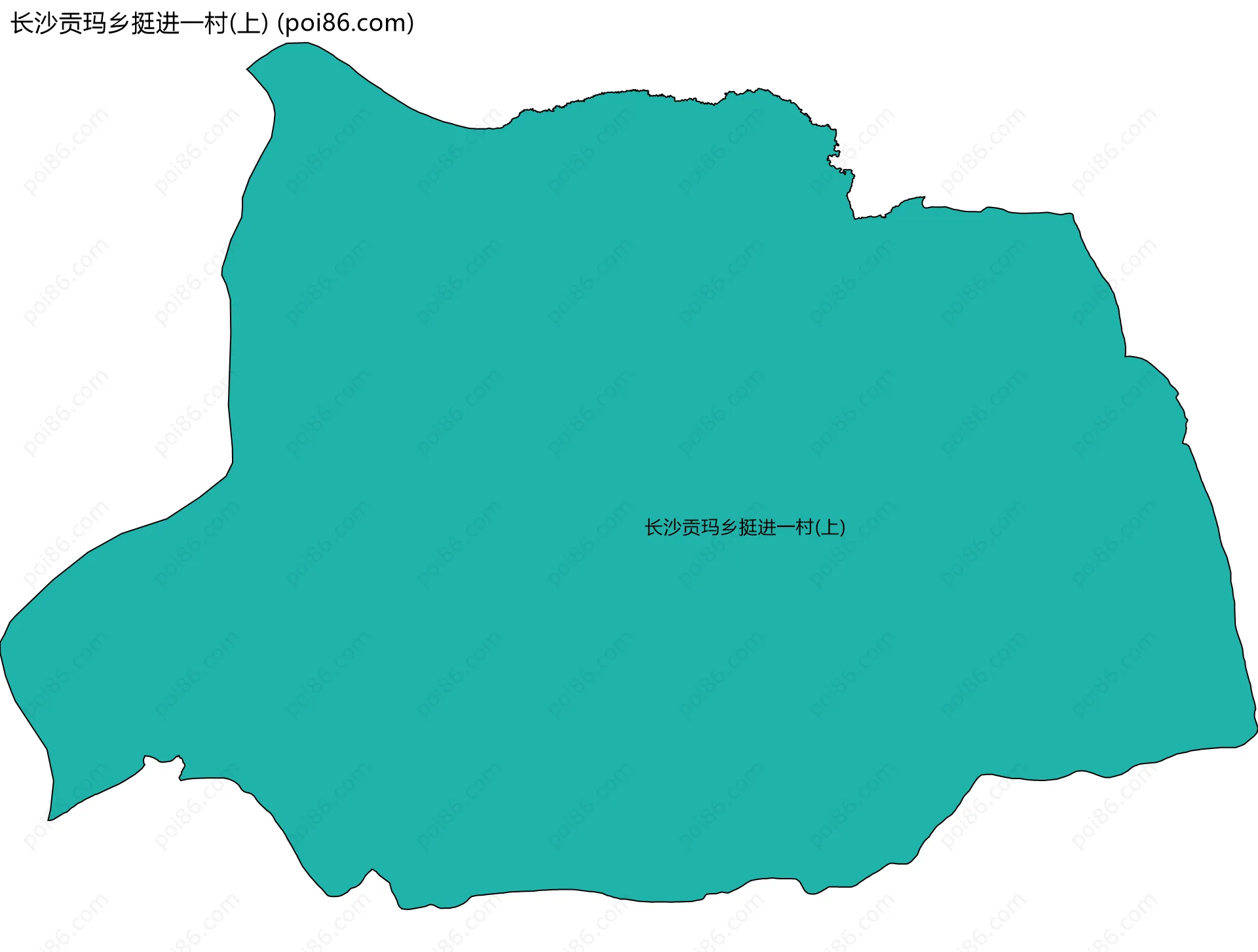 长沙贡玛乡挺进一村(上)边界地图