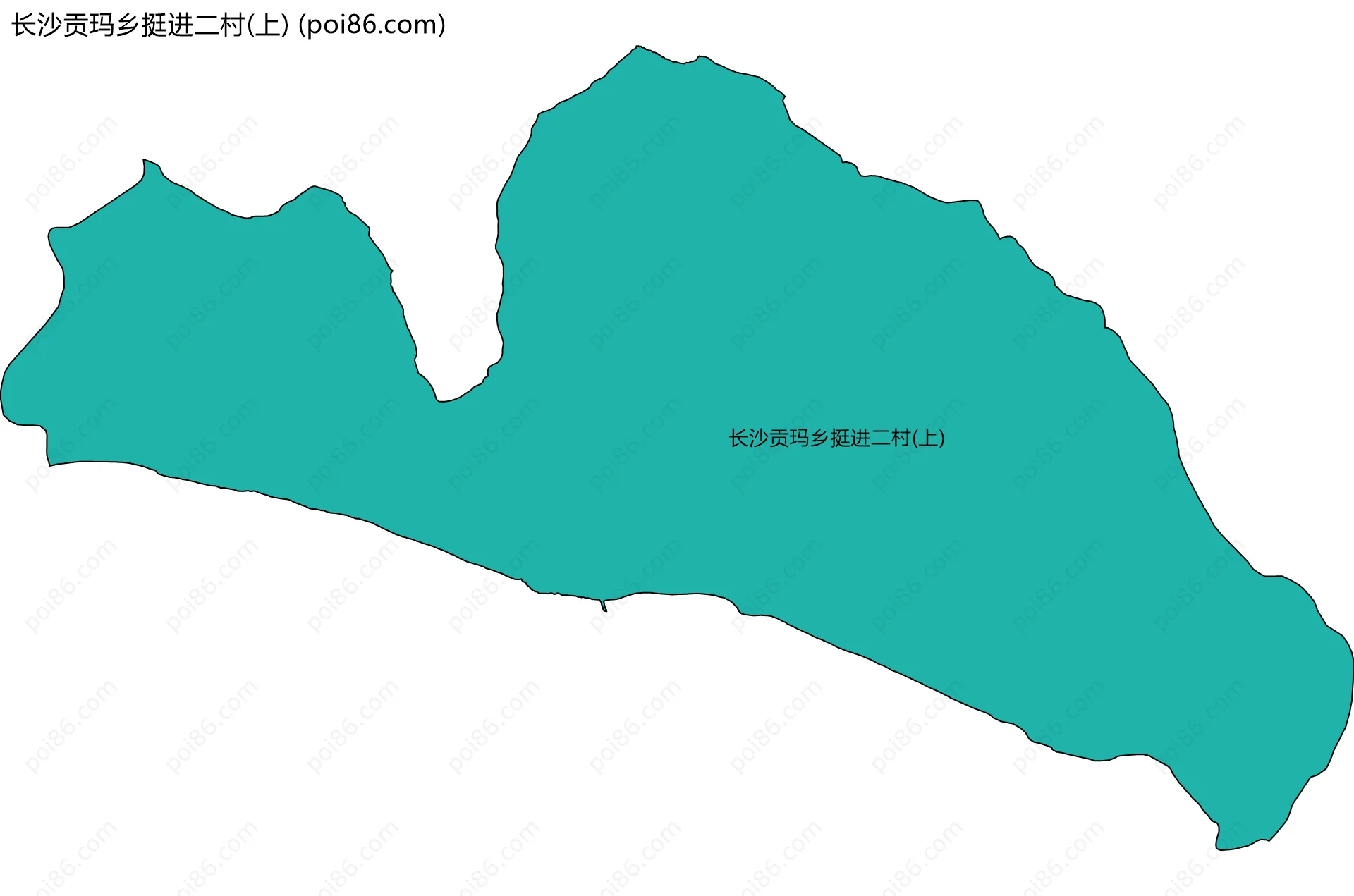 长沙贡玛乡挺进二村(上)边界地图