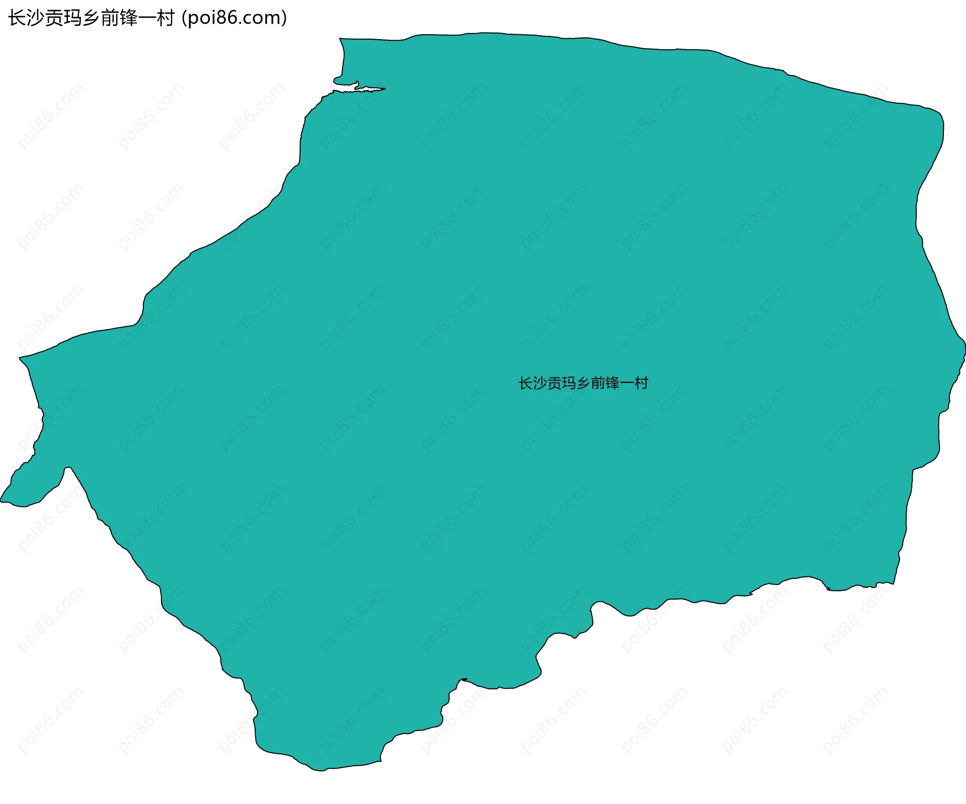 长沙贡玛乡前锋一村边界地图