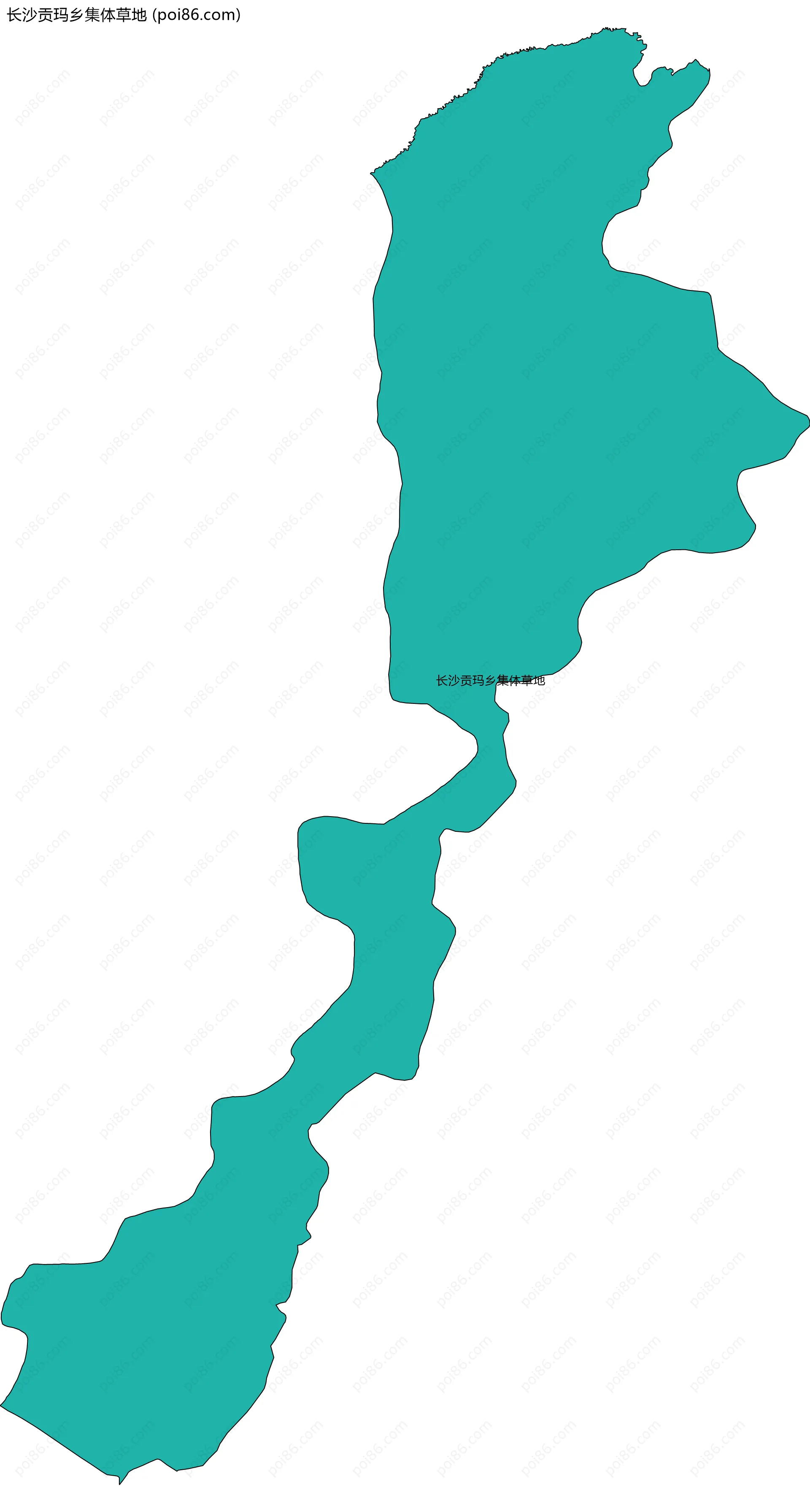 长沙贡玛乡集体草地边界地图