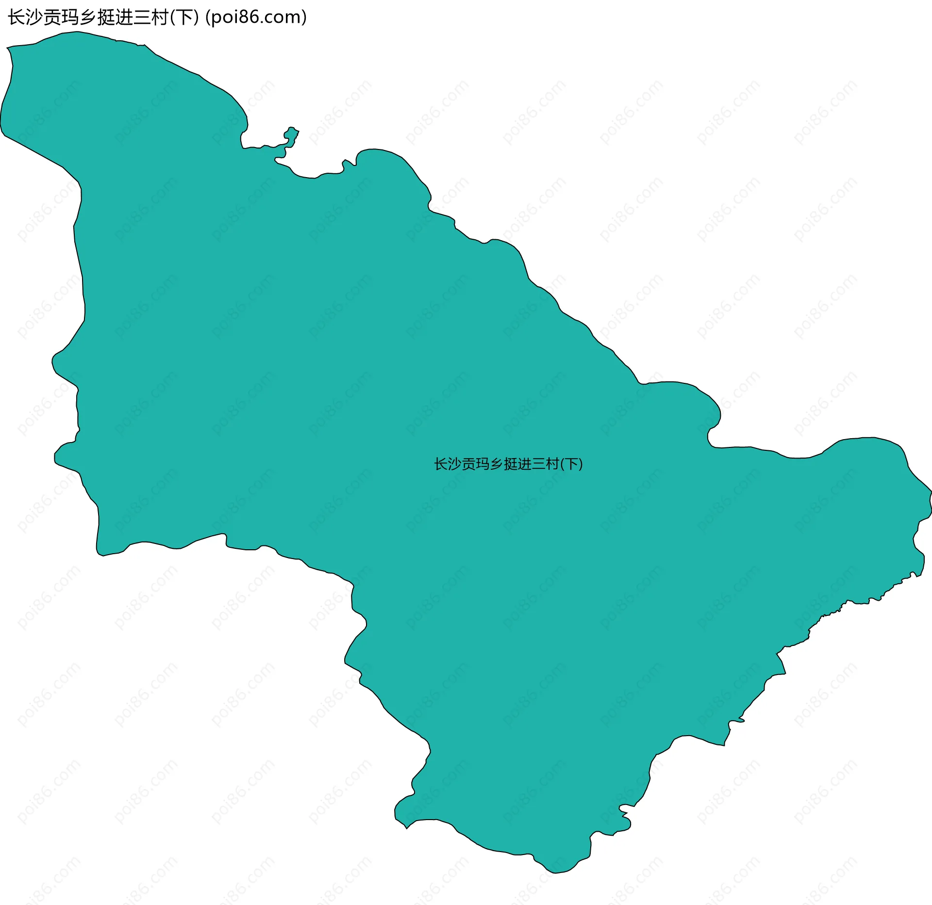 长沙贡玛乡挺进三村(下)边界地图