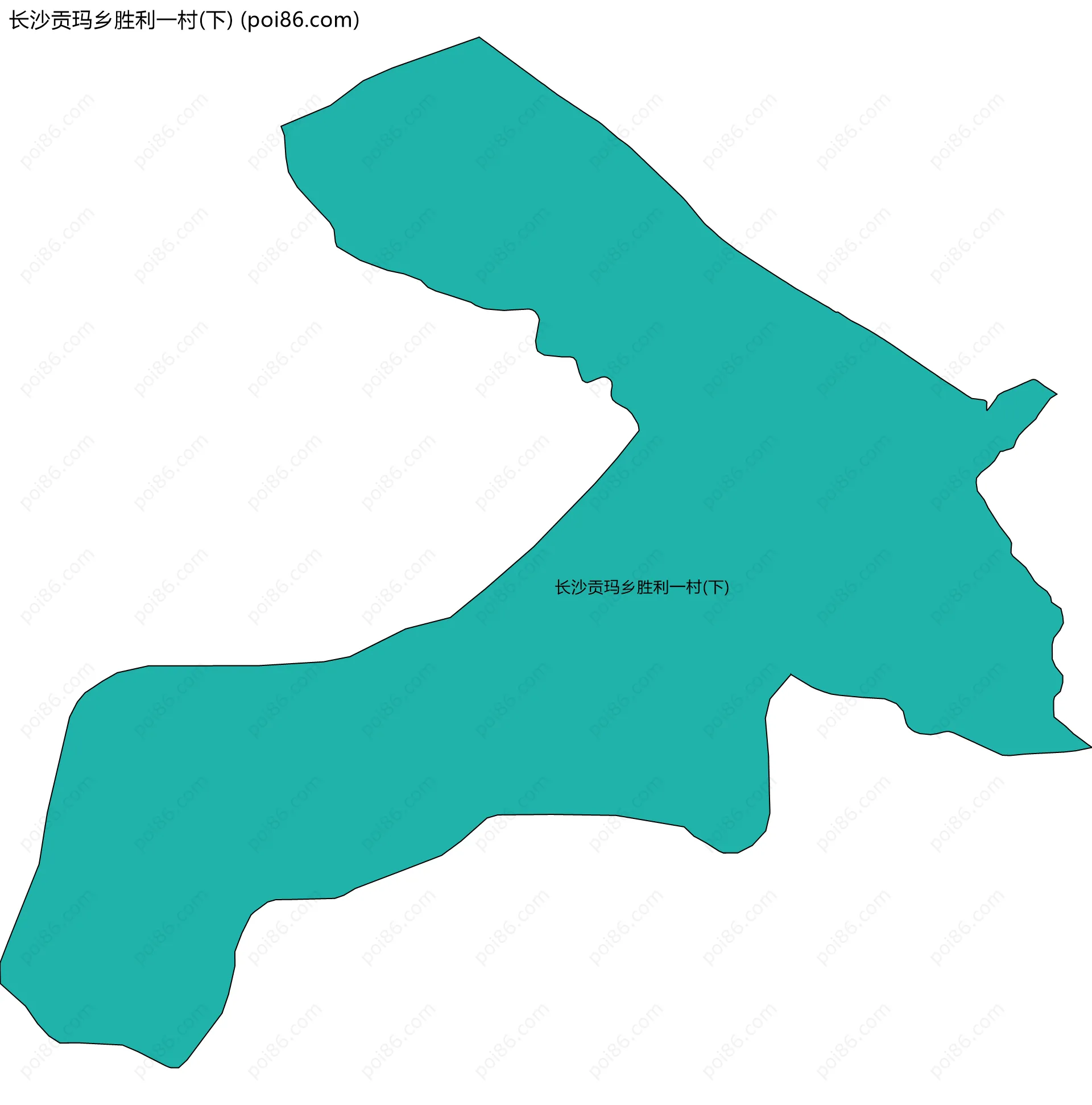 长沙贡玛乡胜利一村(下)边界地图