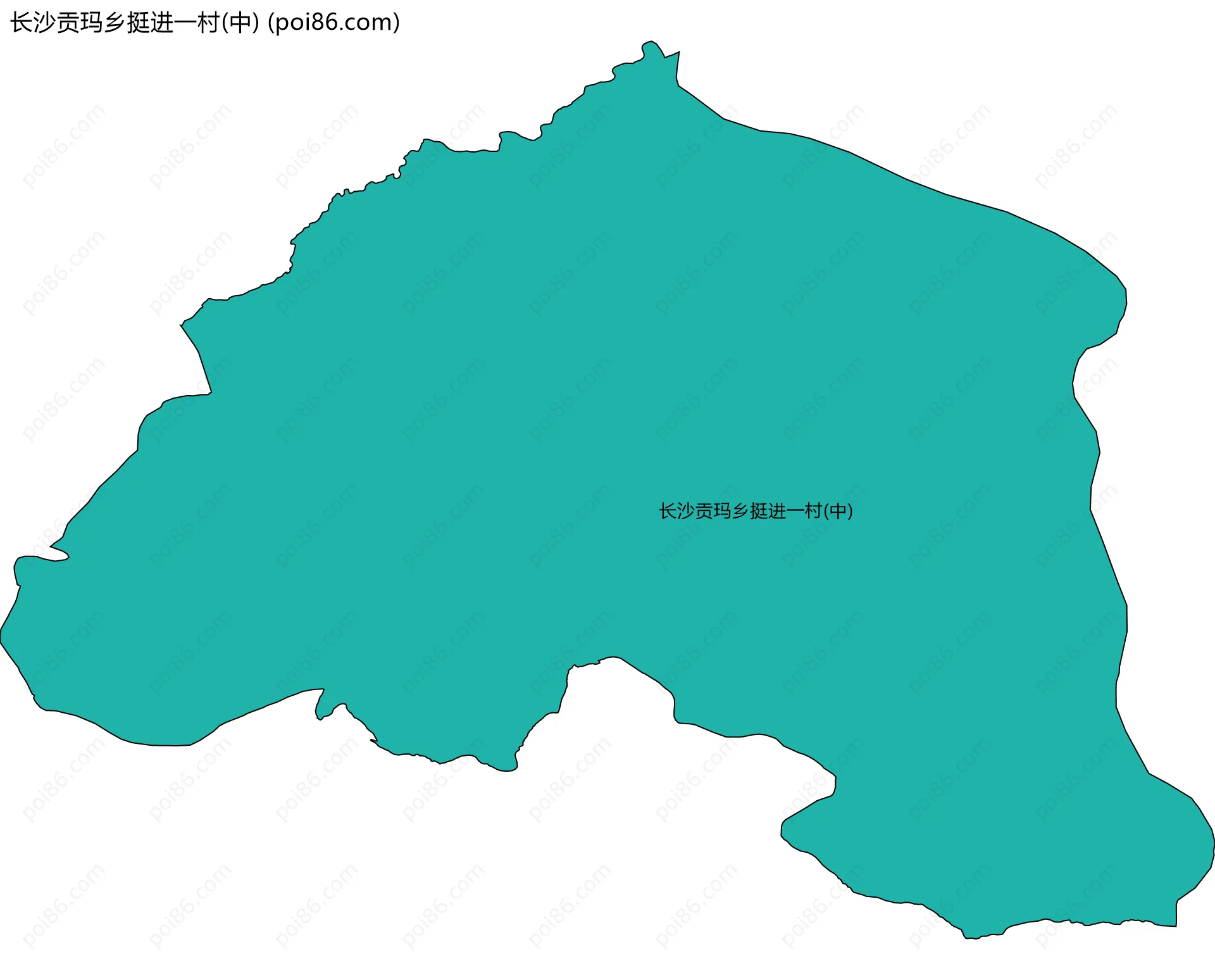长沙贡玛乡挺进一村(中)边界地图