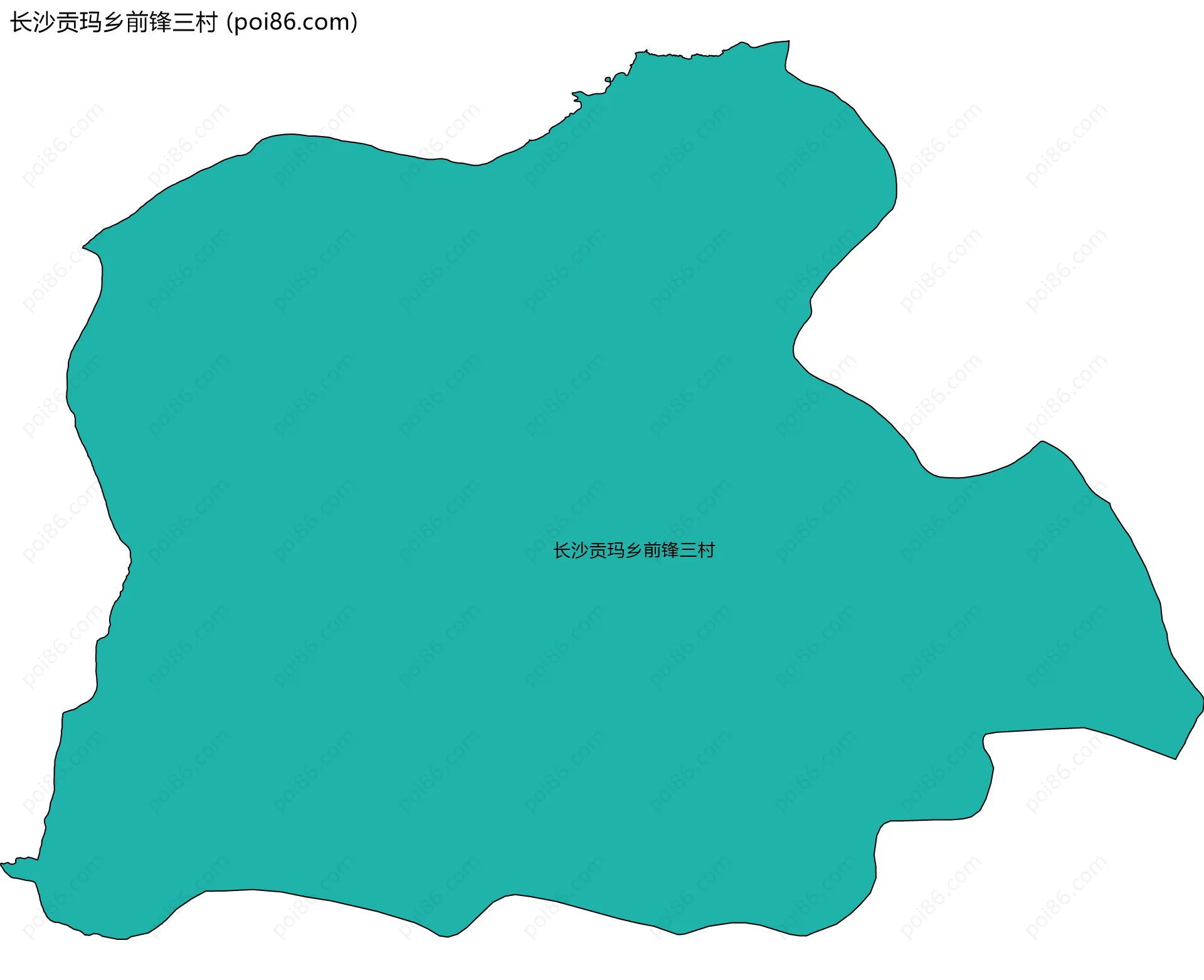 长沙贡玛乡前锋三村边界地图