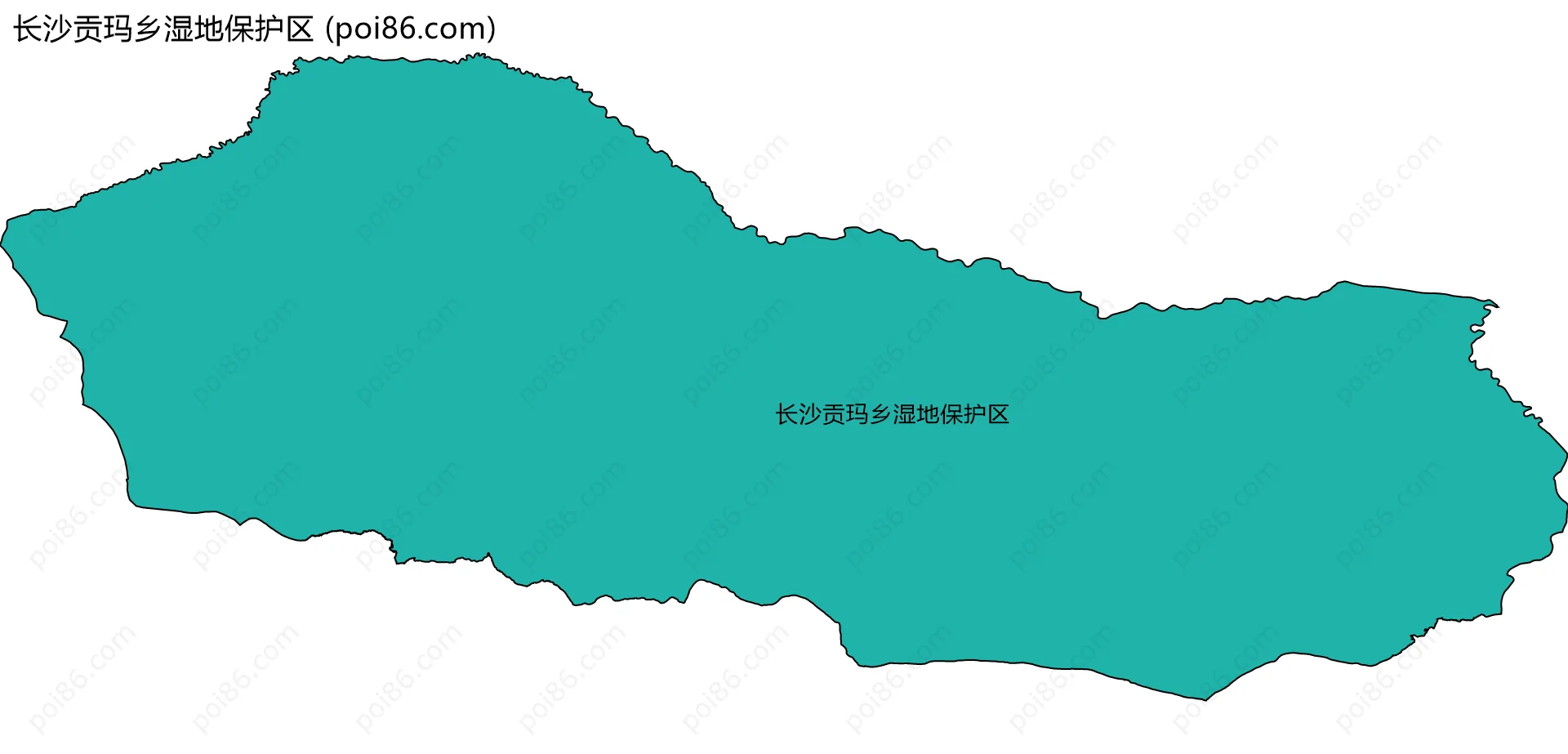 长沙贡玛乡湿地保护区边界地图