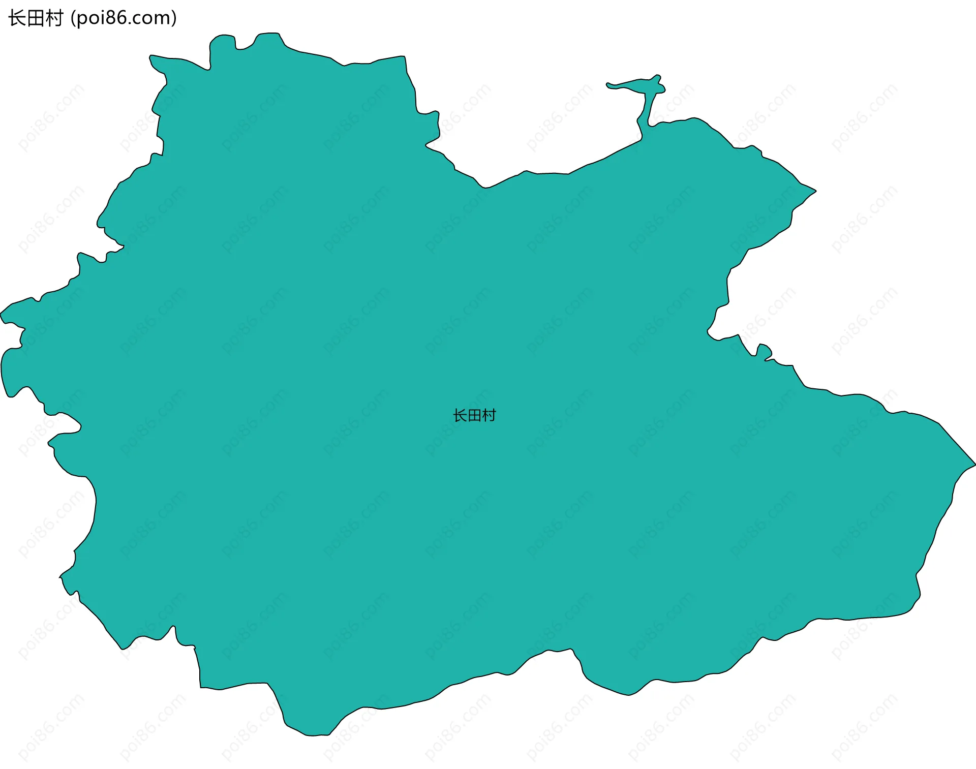 长田村边界地图