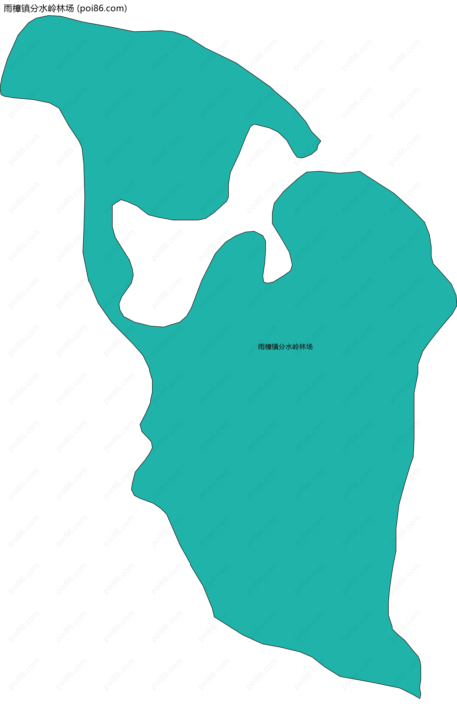 雨樟镇分水岭林场边界地图