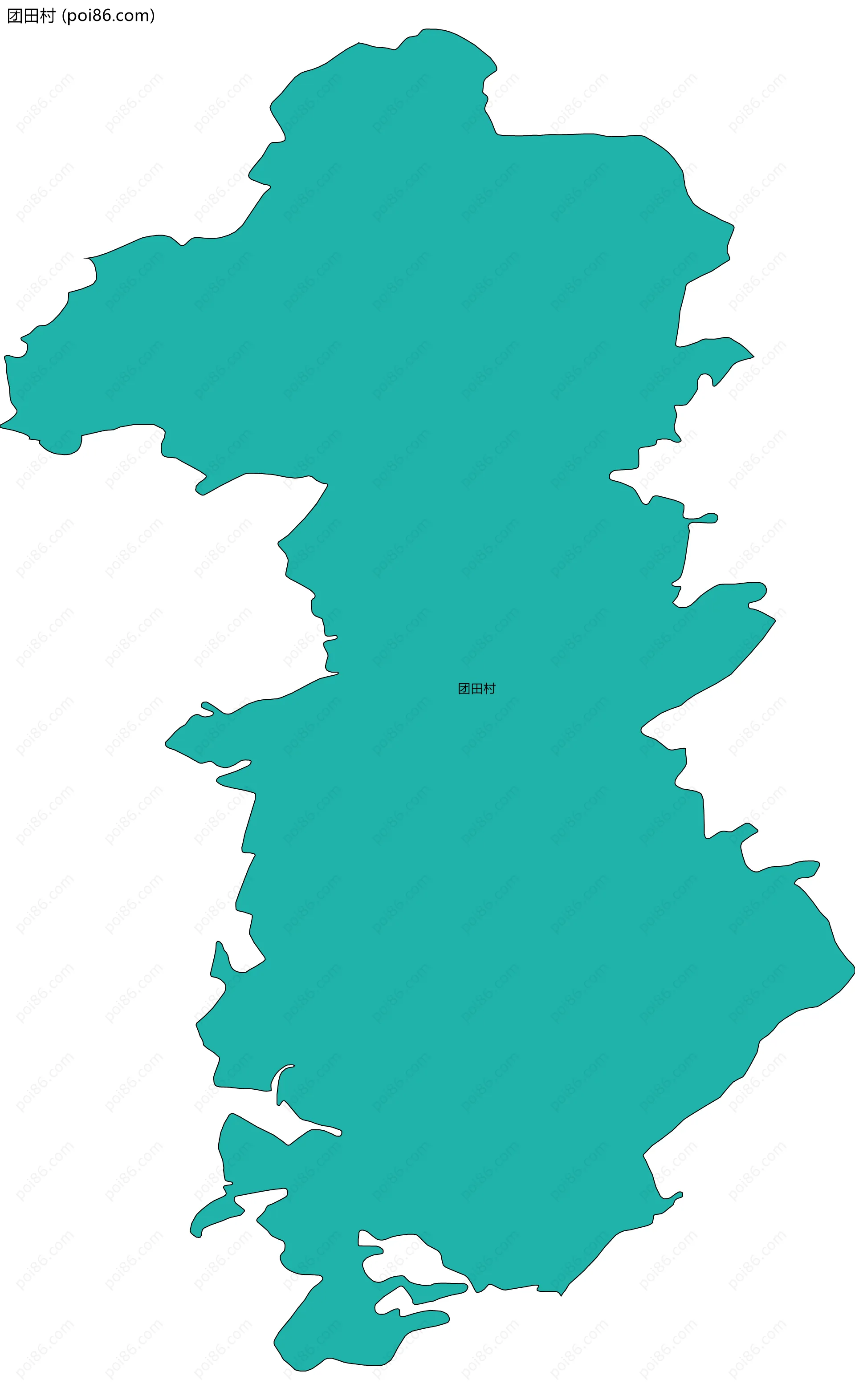 团田村边界地图