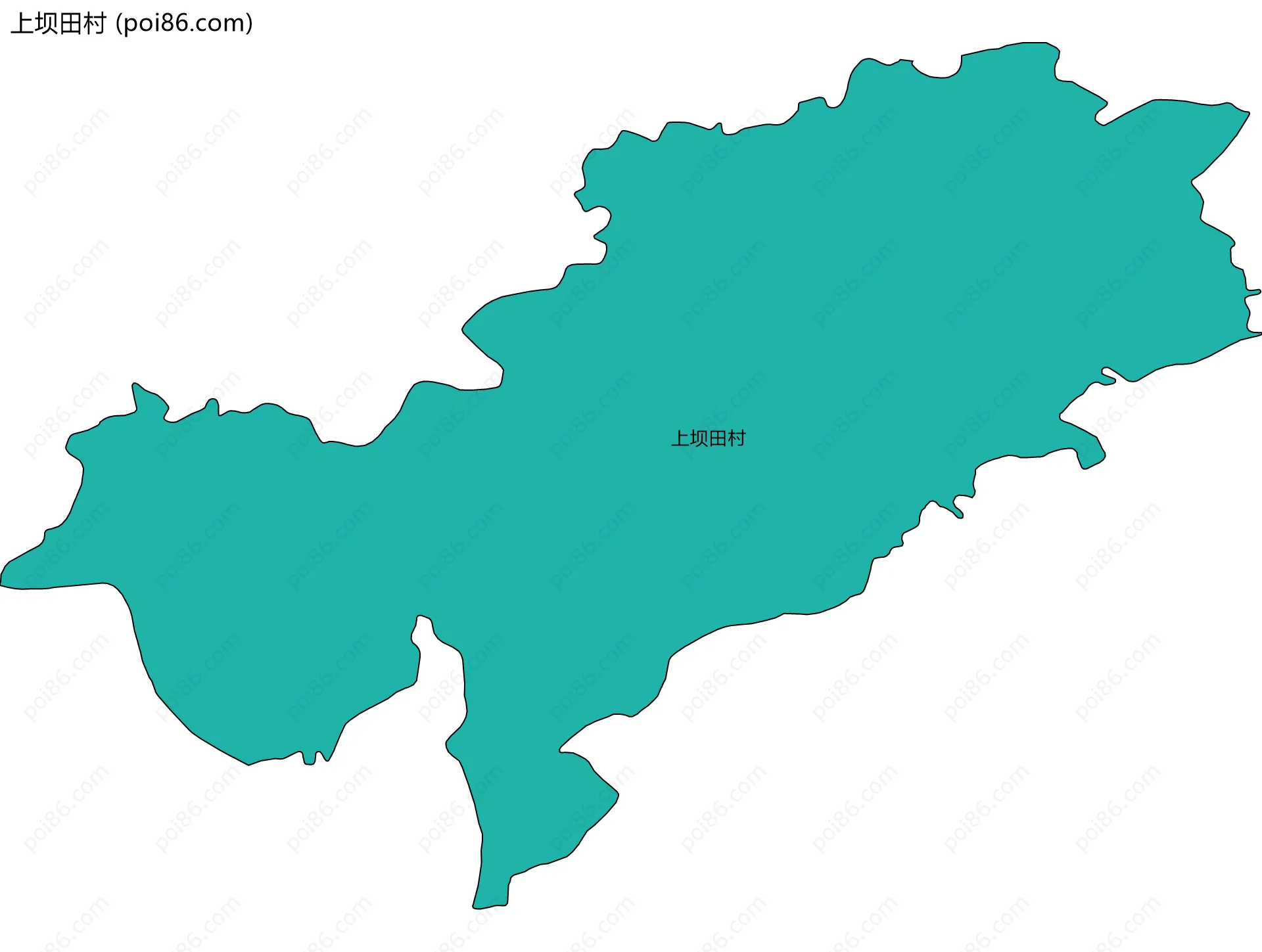 上坝田村边界地图