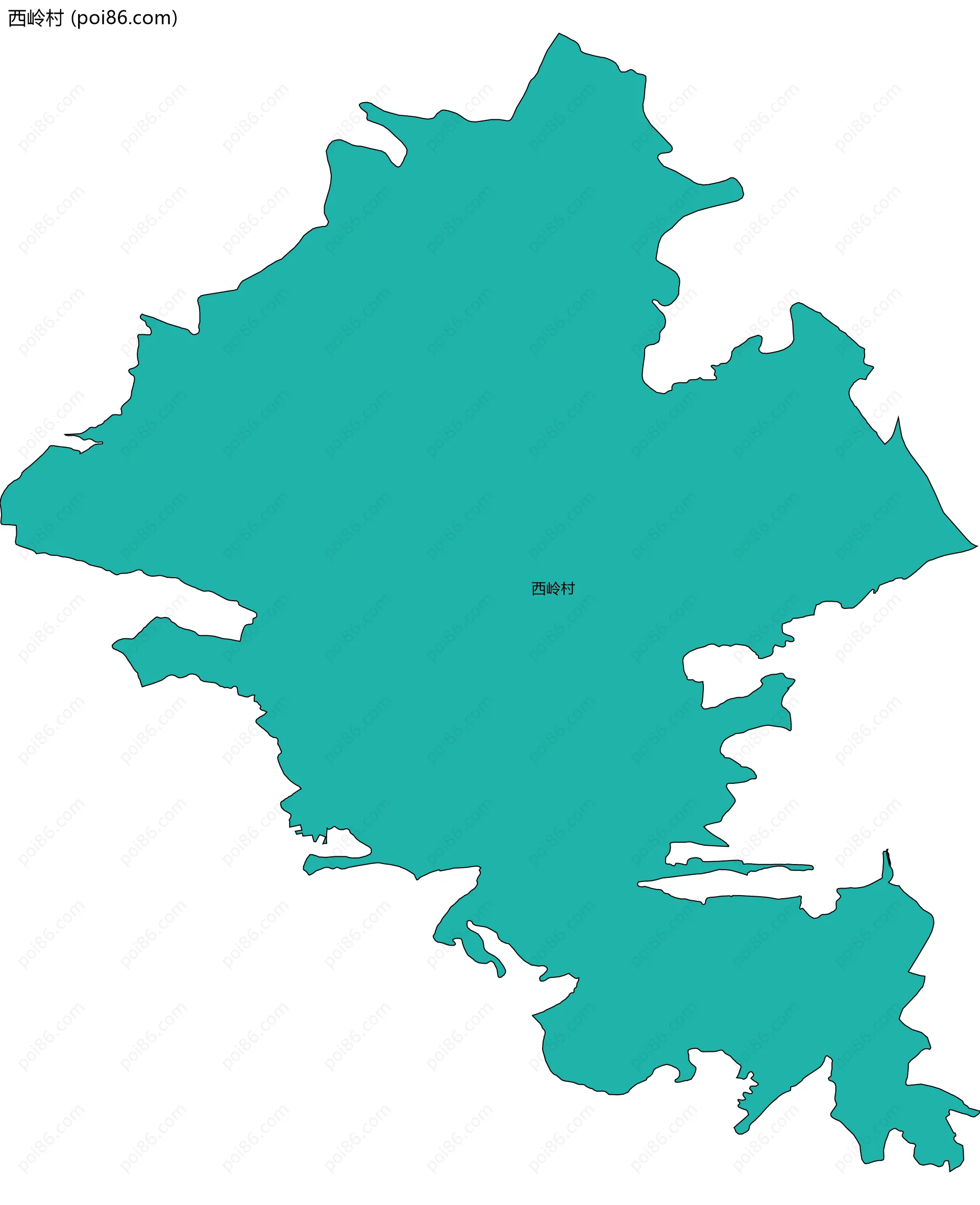 西岭村边界地图