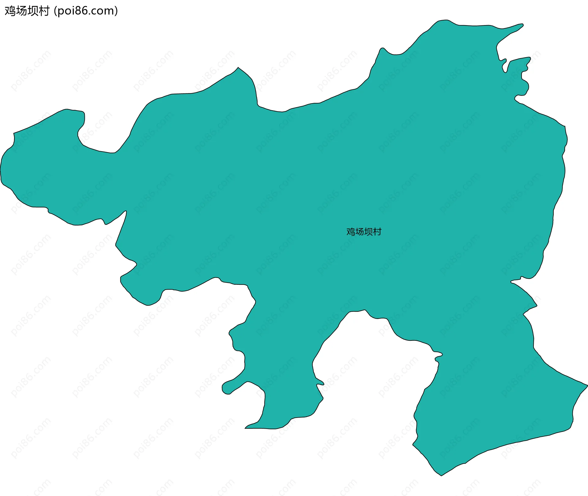鸡场坝村边界地图