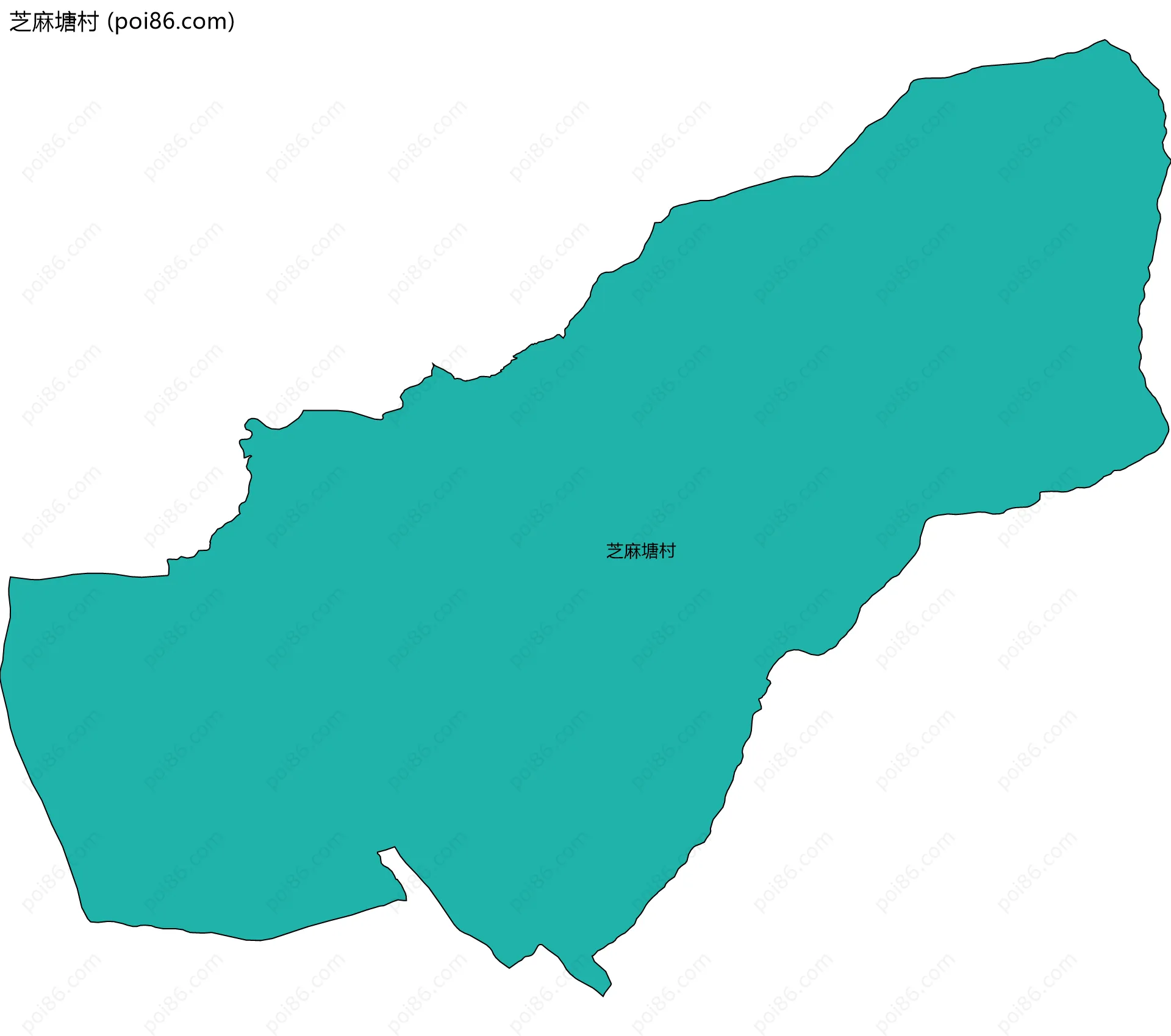 芝麻塘村边界地图