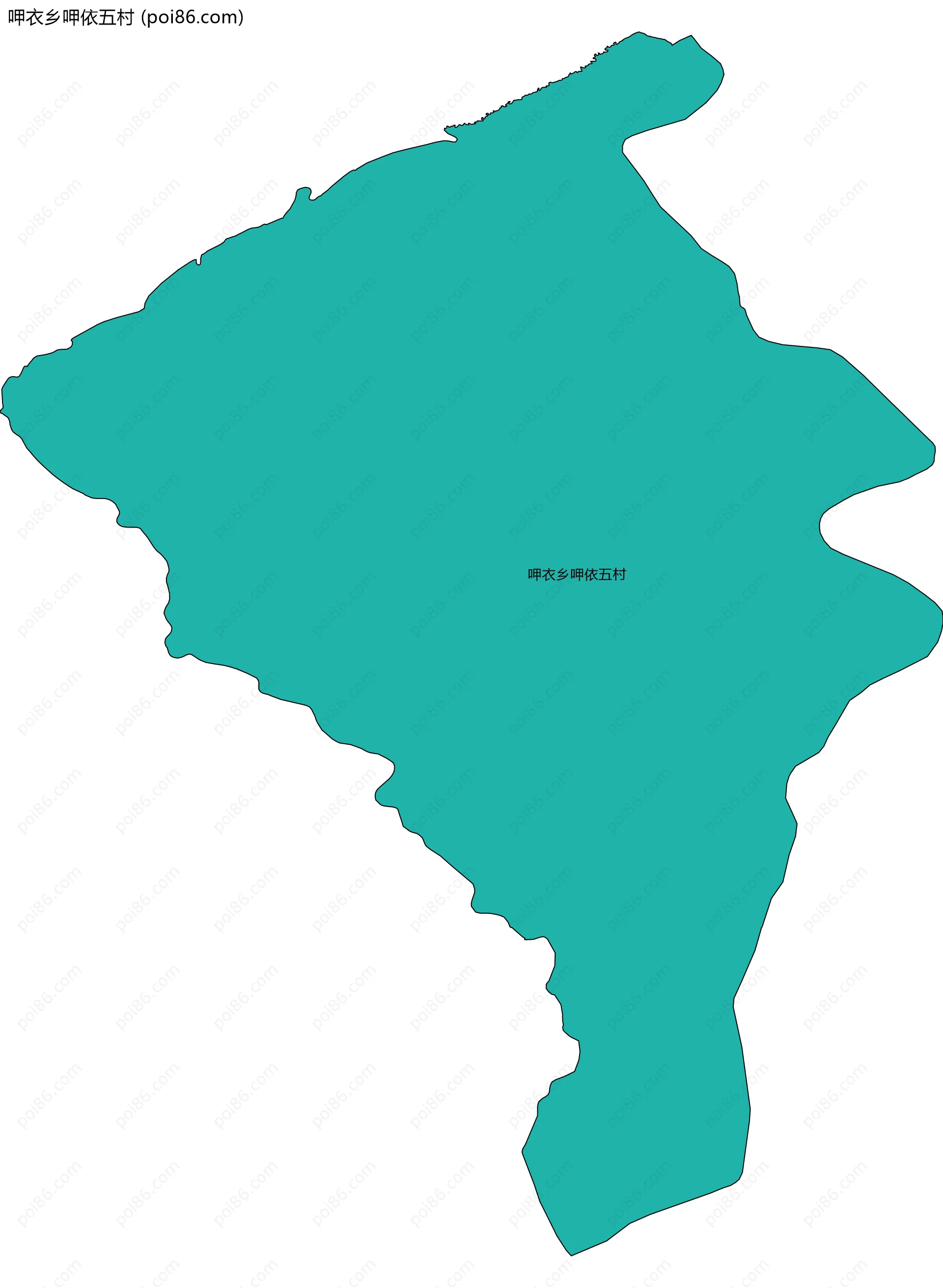 呷衣乡呷依五村边界地图