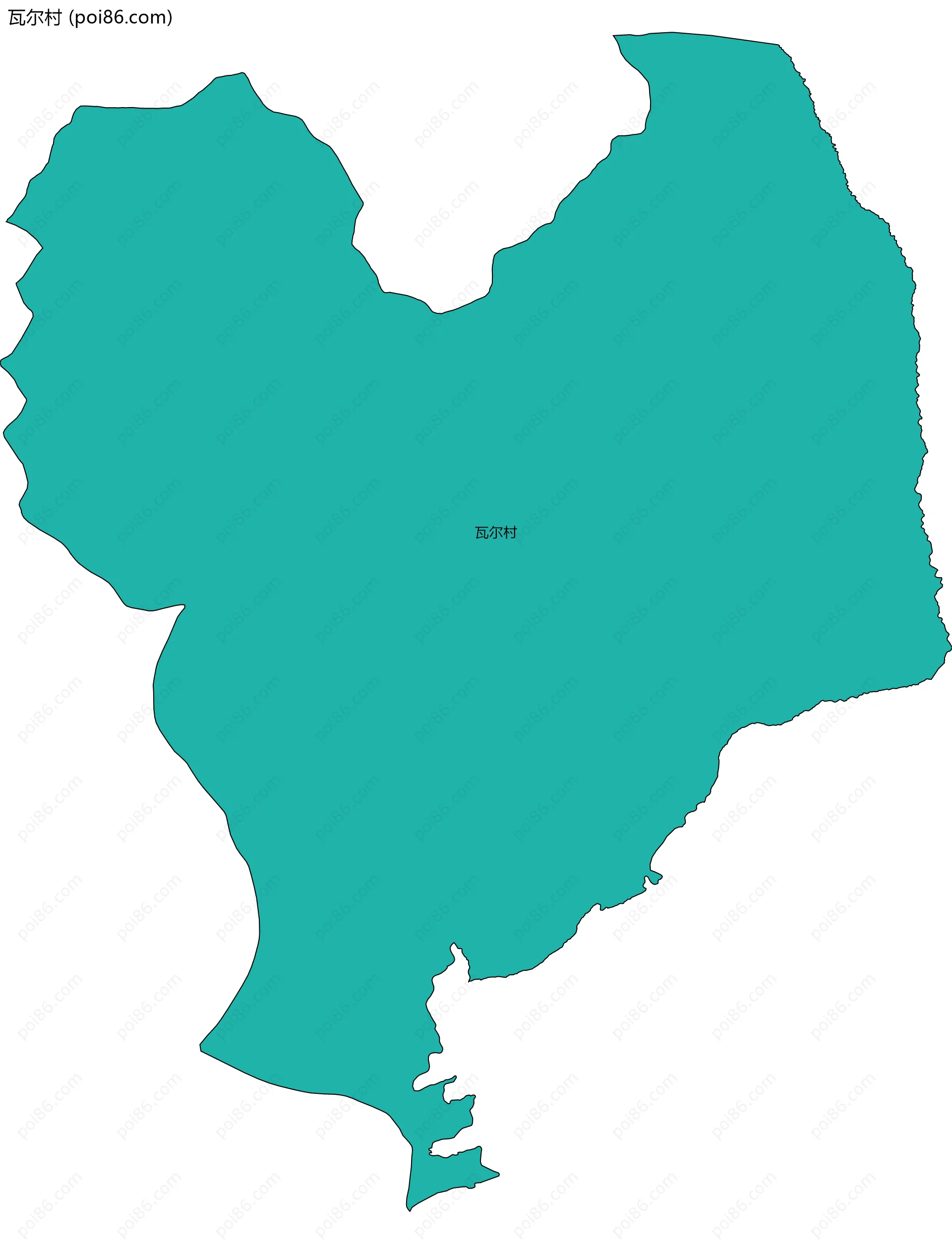 瓦尔村边界地图