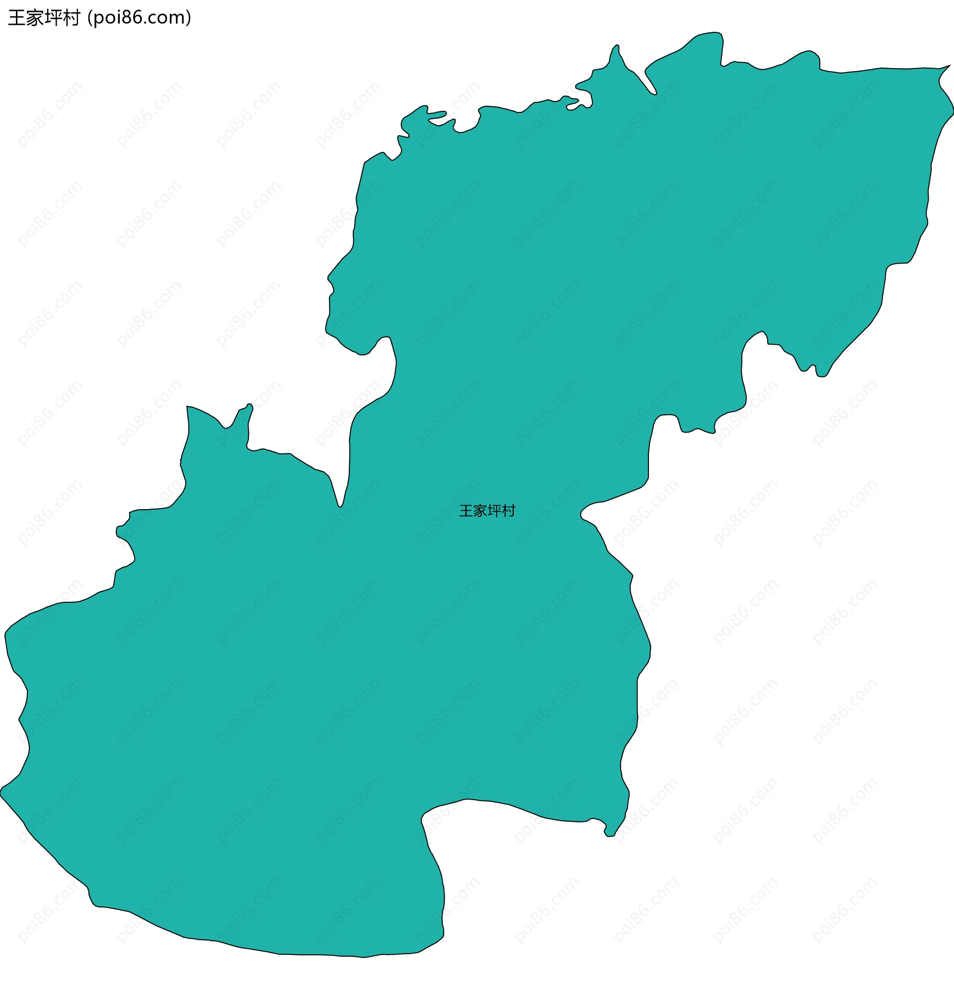 王家坪村边界地图