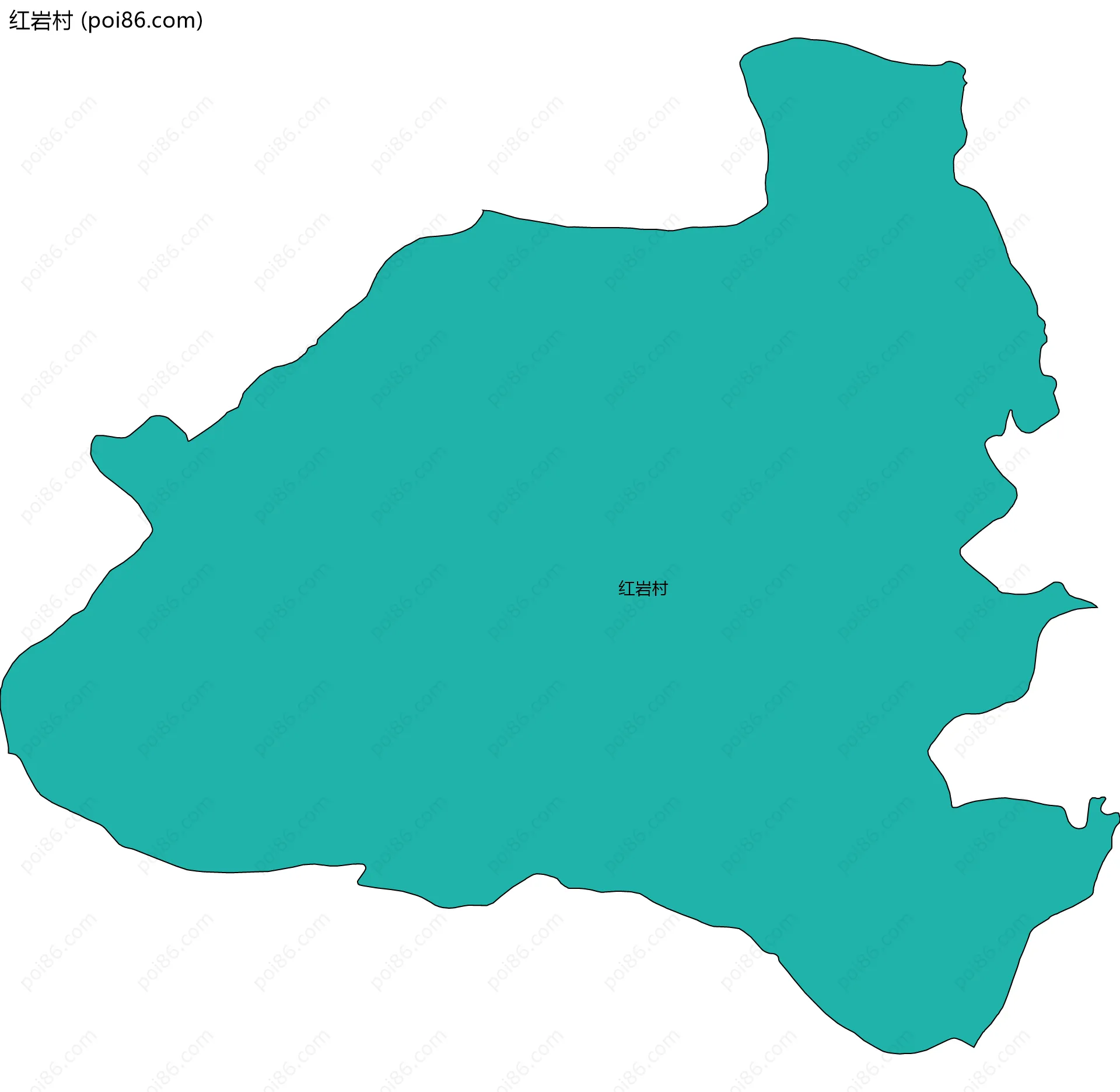 红岩村边界地图