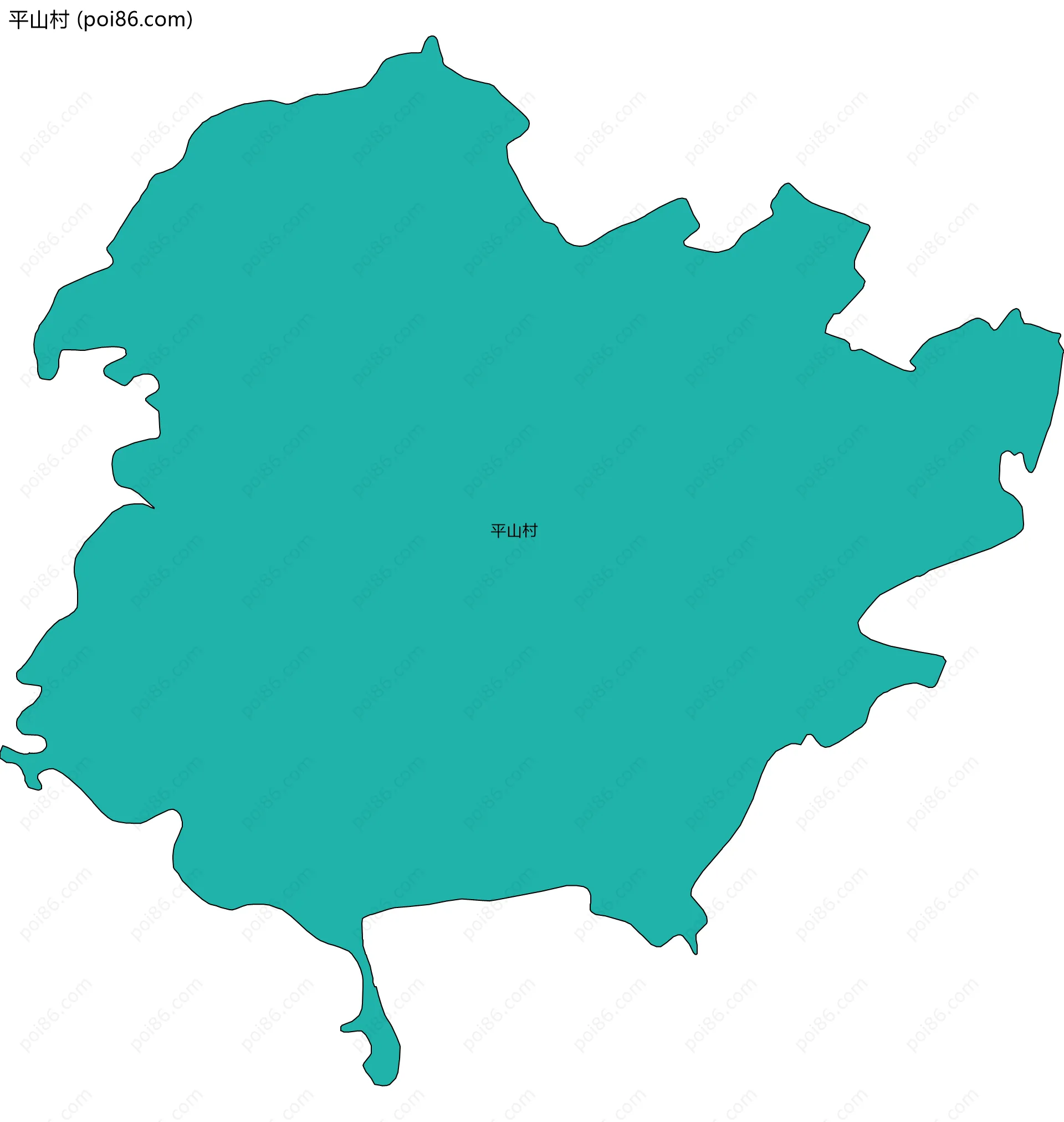 平山村边界地图