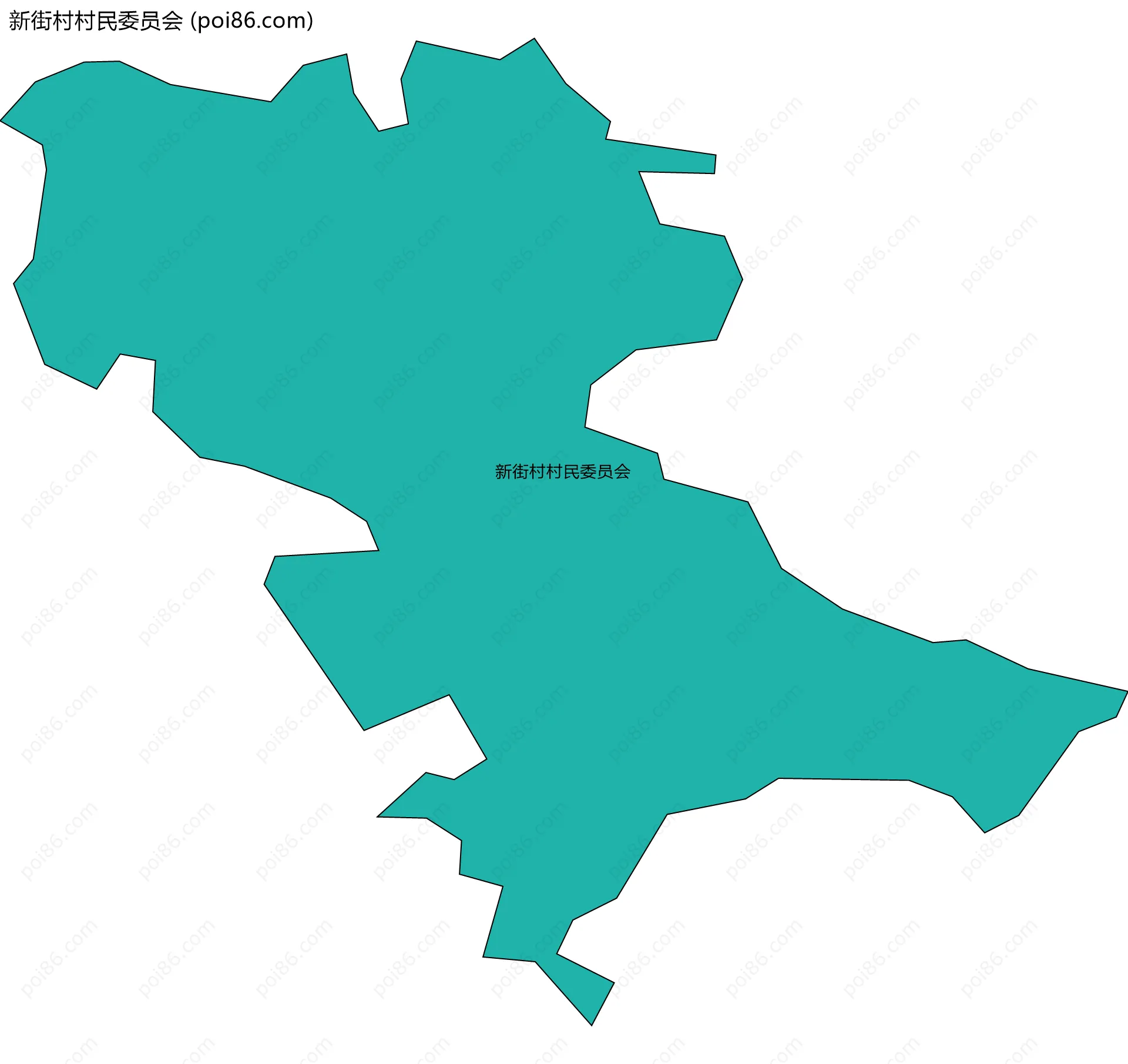 新街村村民委员会边界地图