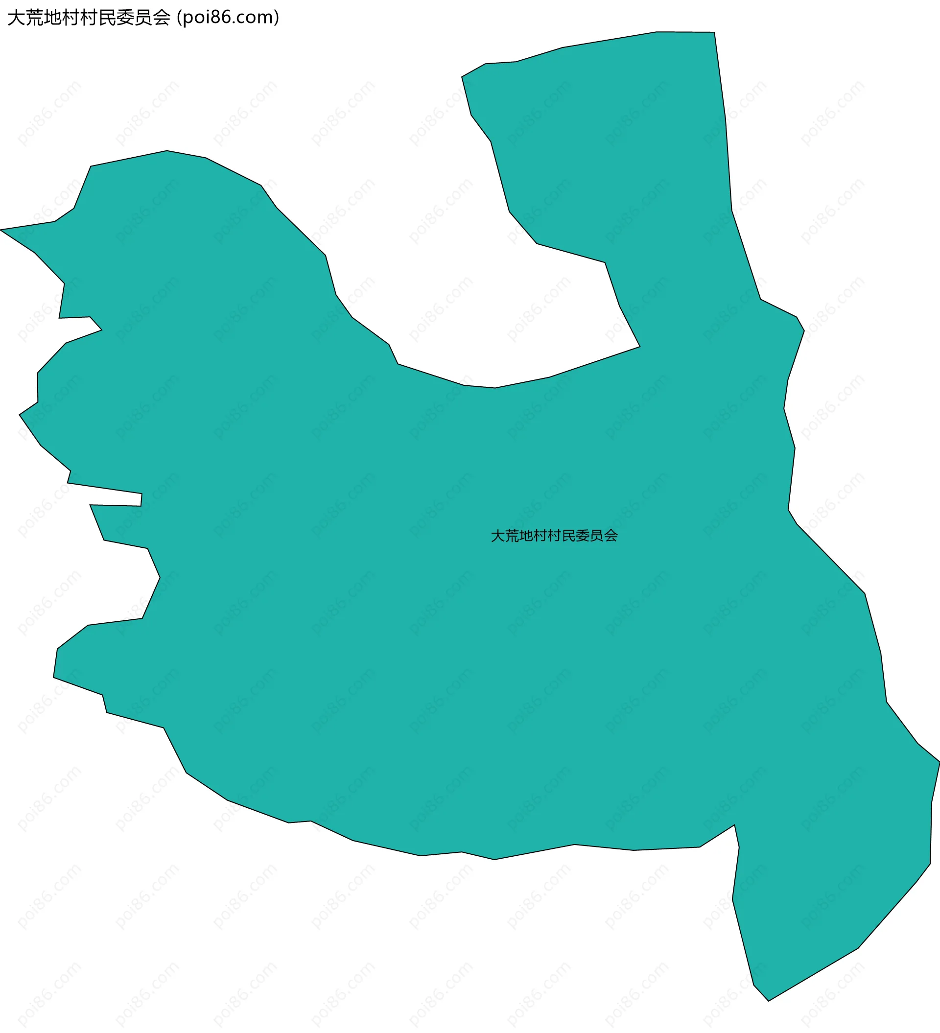 大荒地村村民委员会边界地图
