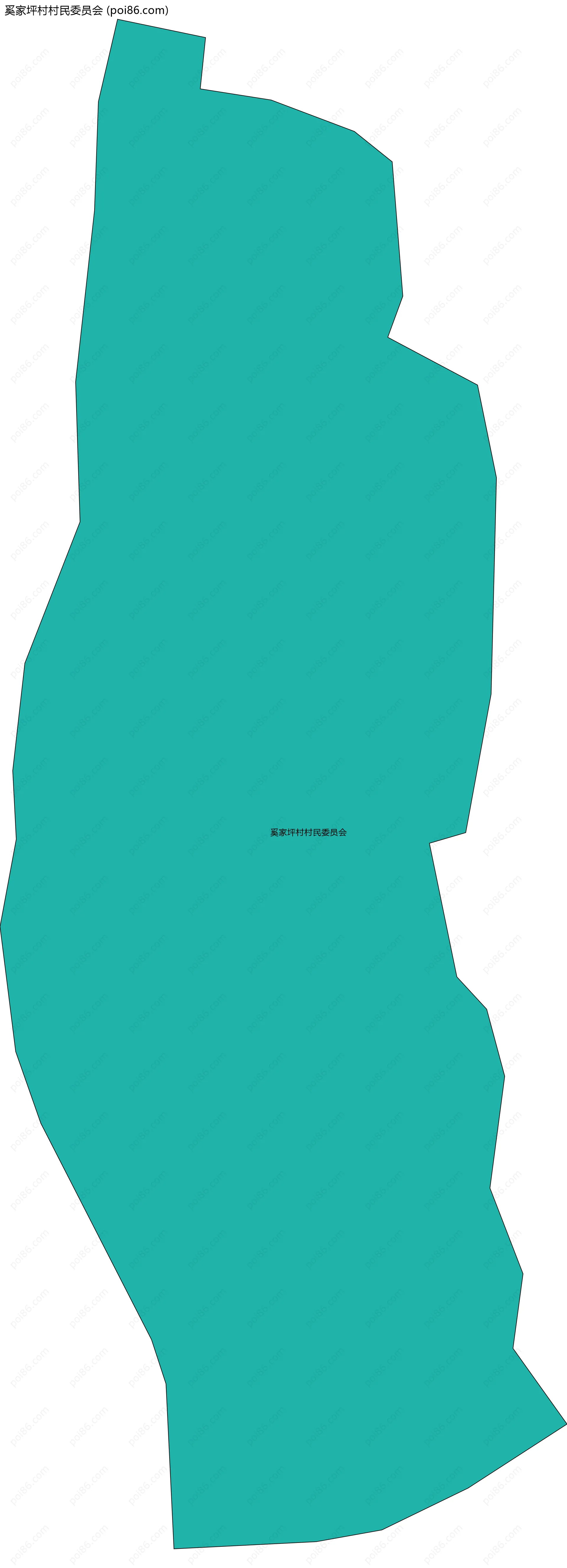 奚家坪村村民委员会边界地图