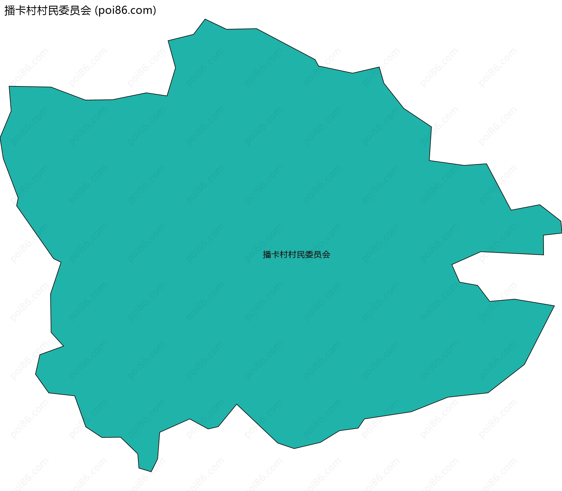 播卡村村民委员会边界地图