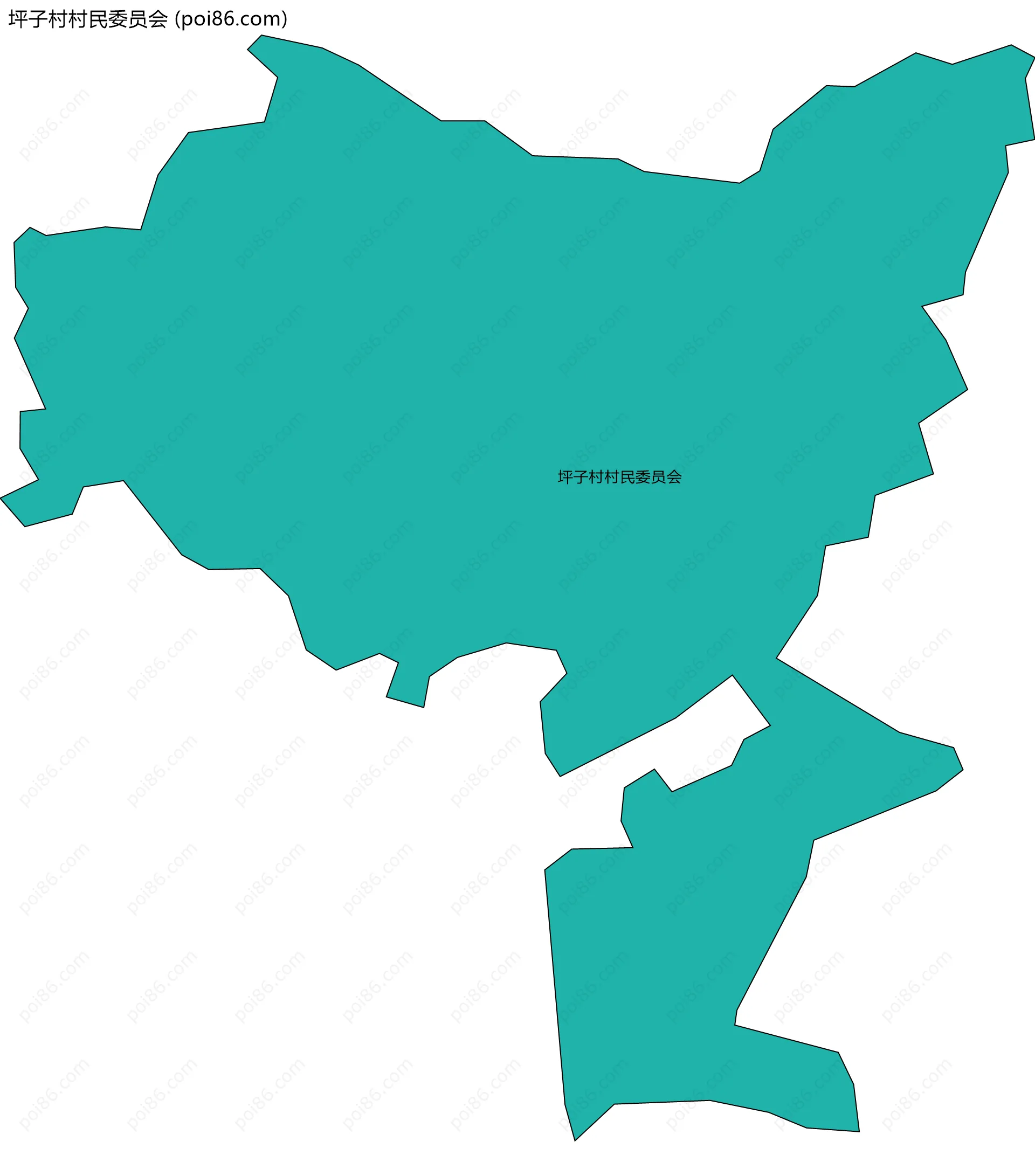坪子村村民委员会边界地图