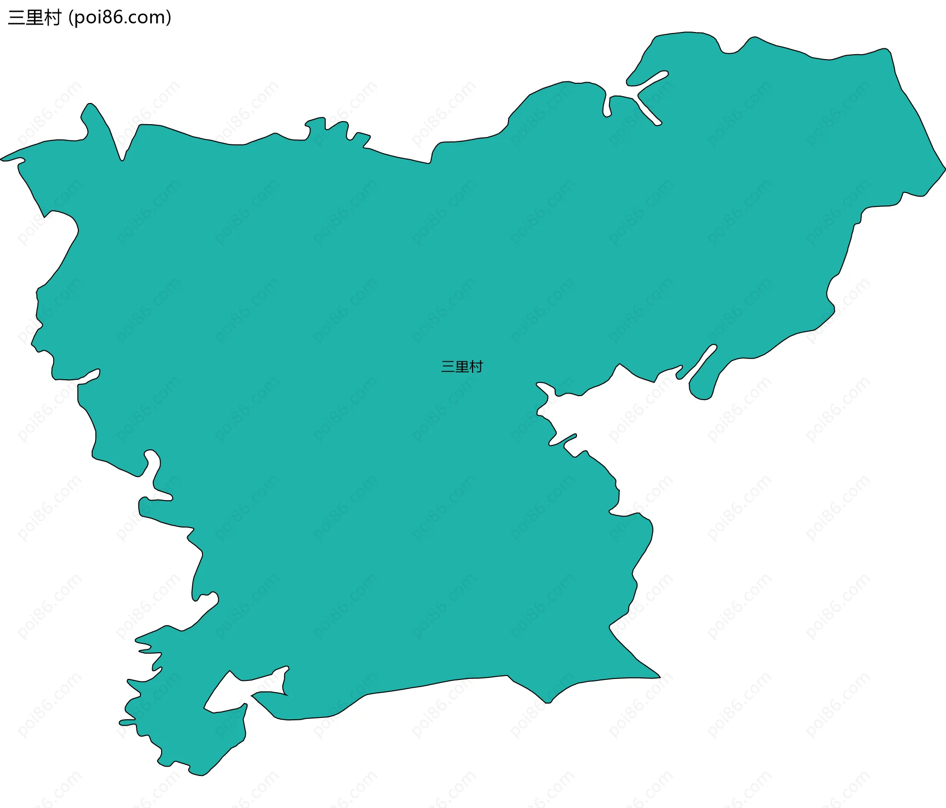 三里村边界地图