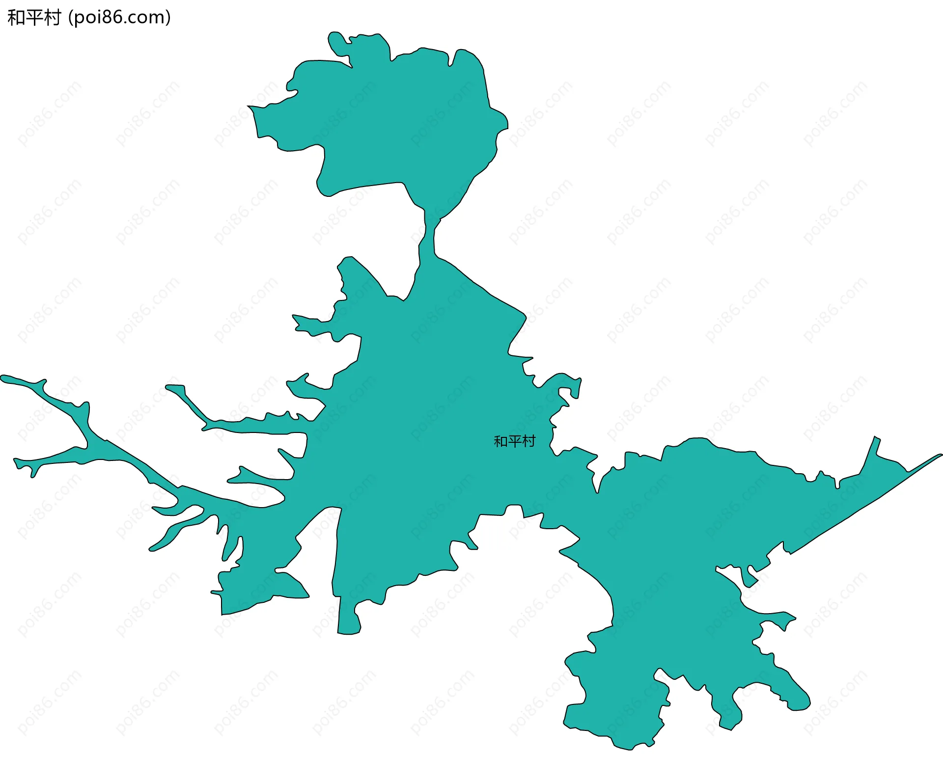 和平村边界地图