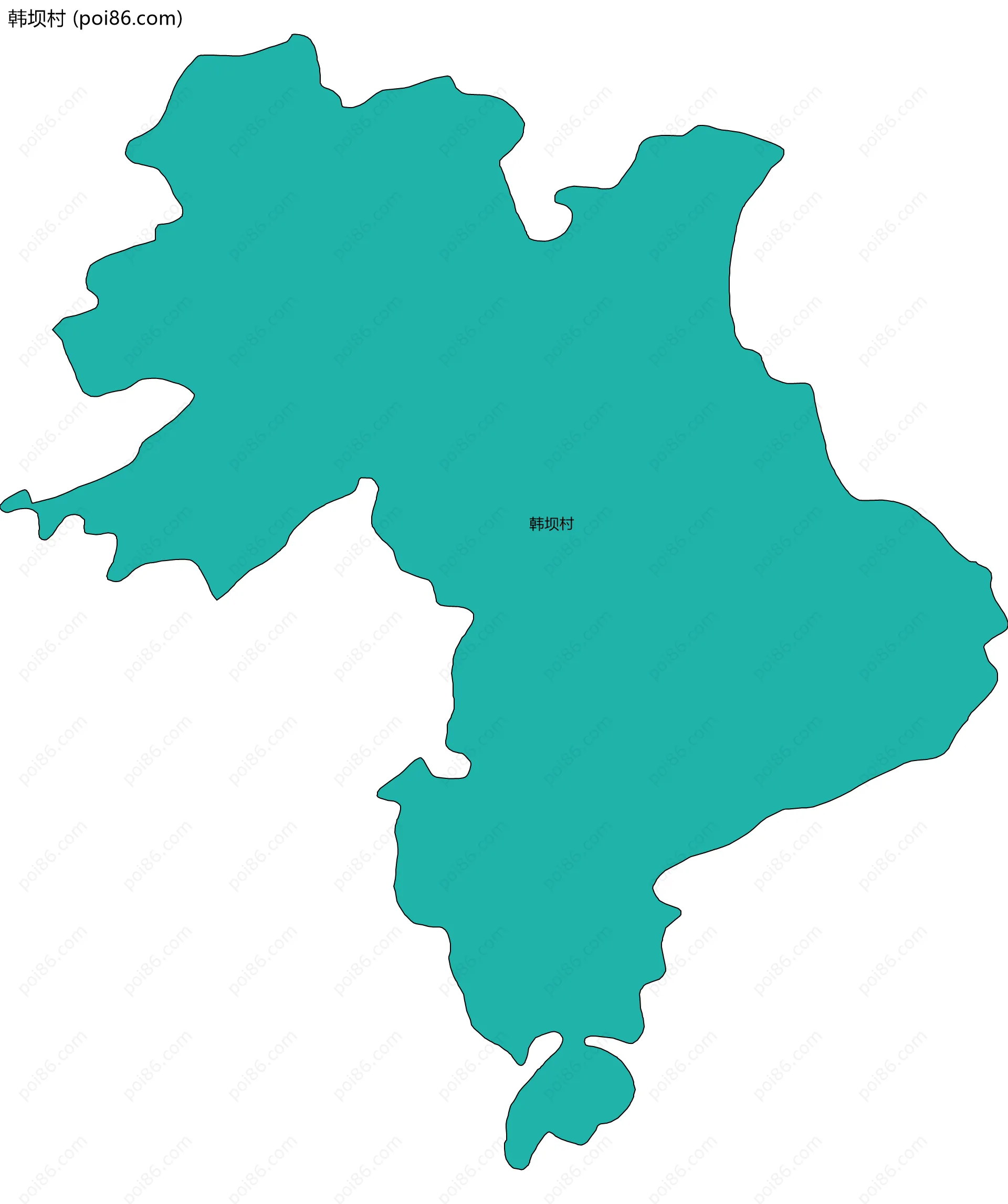 韩坝村边界地图