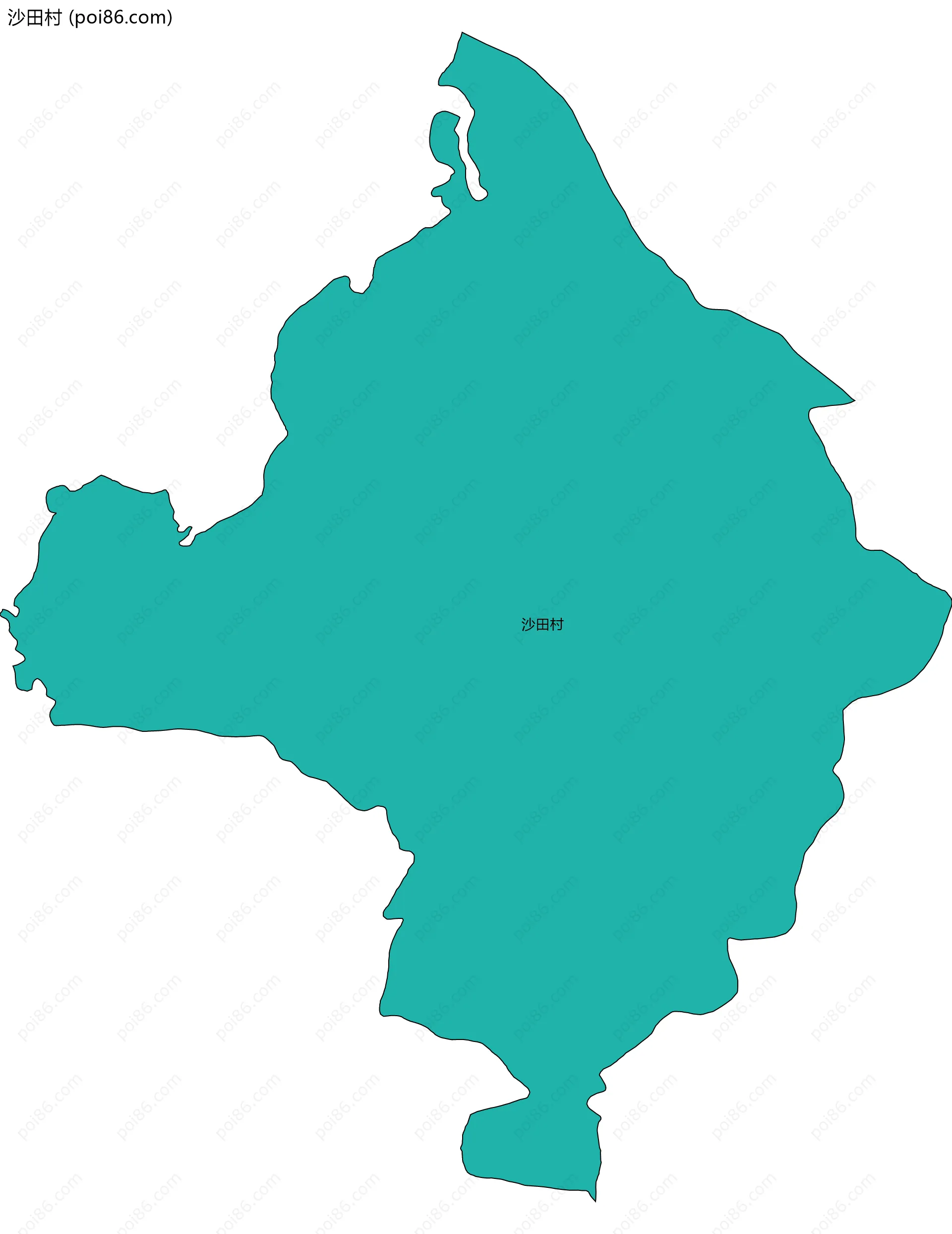 沙田村边界地图