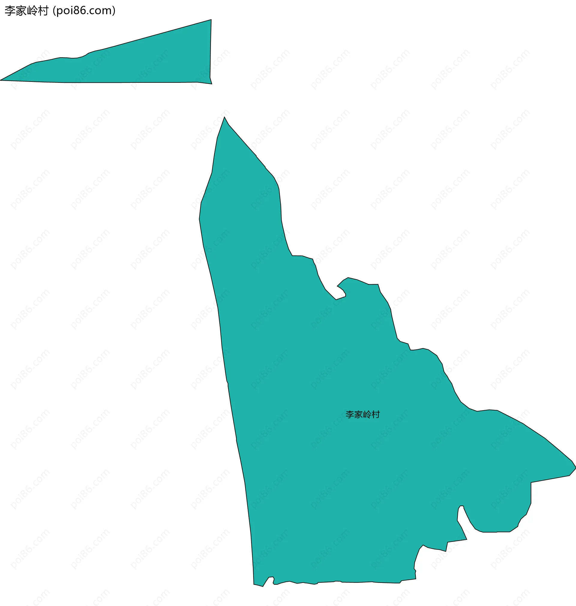 李家岭村边界地图