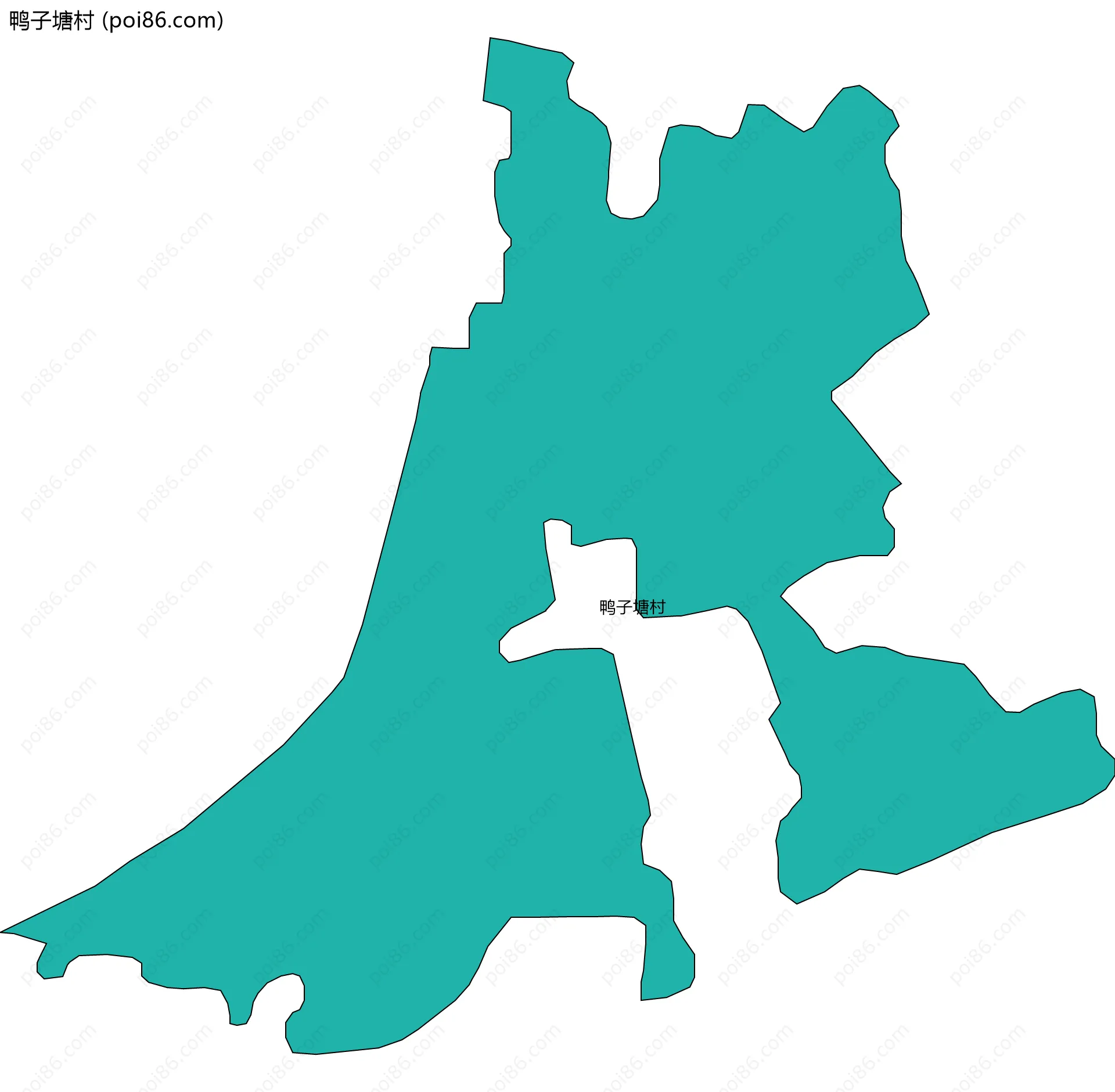 鸭子塘村边界地图