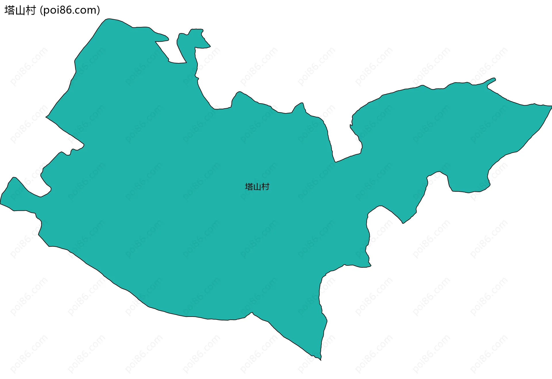 塔山村边界地图