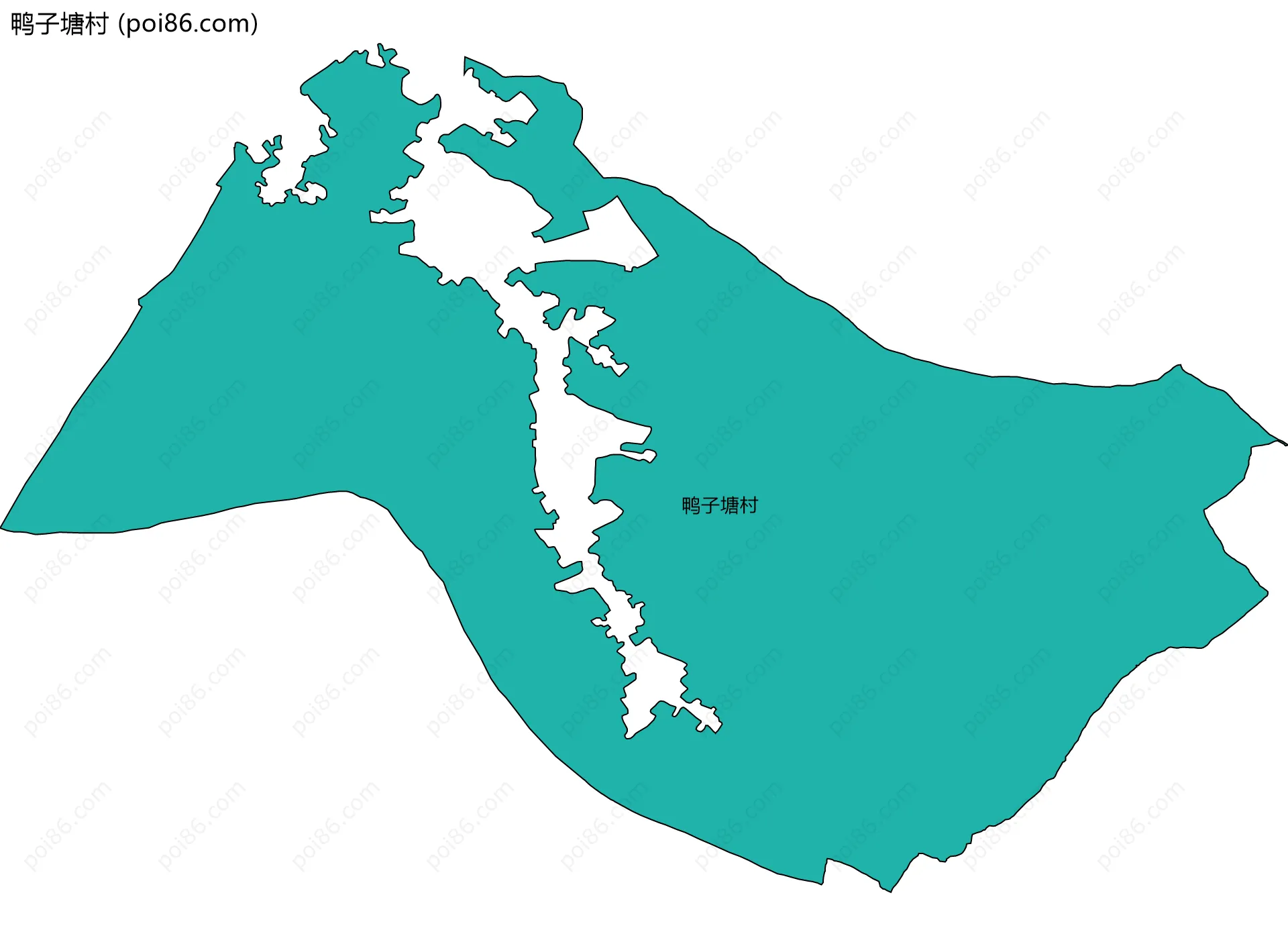 鸭子塘村边界地图