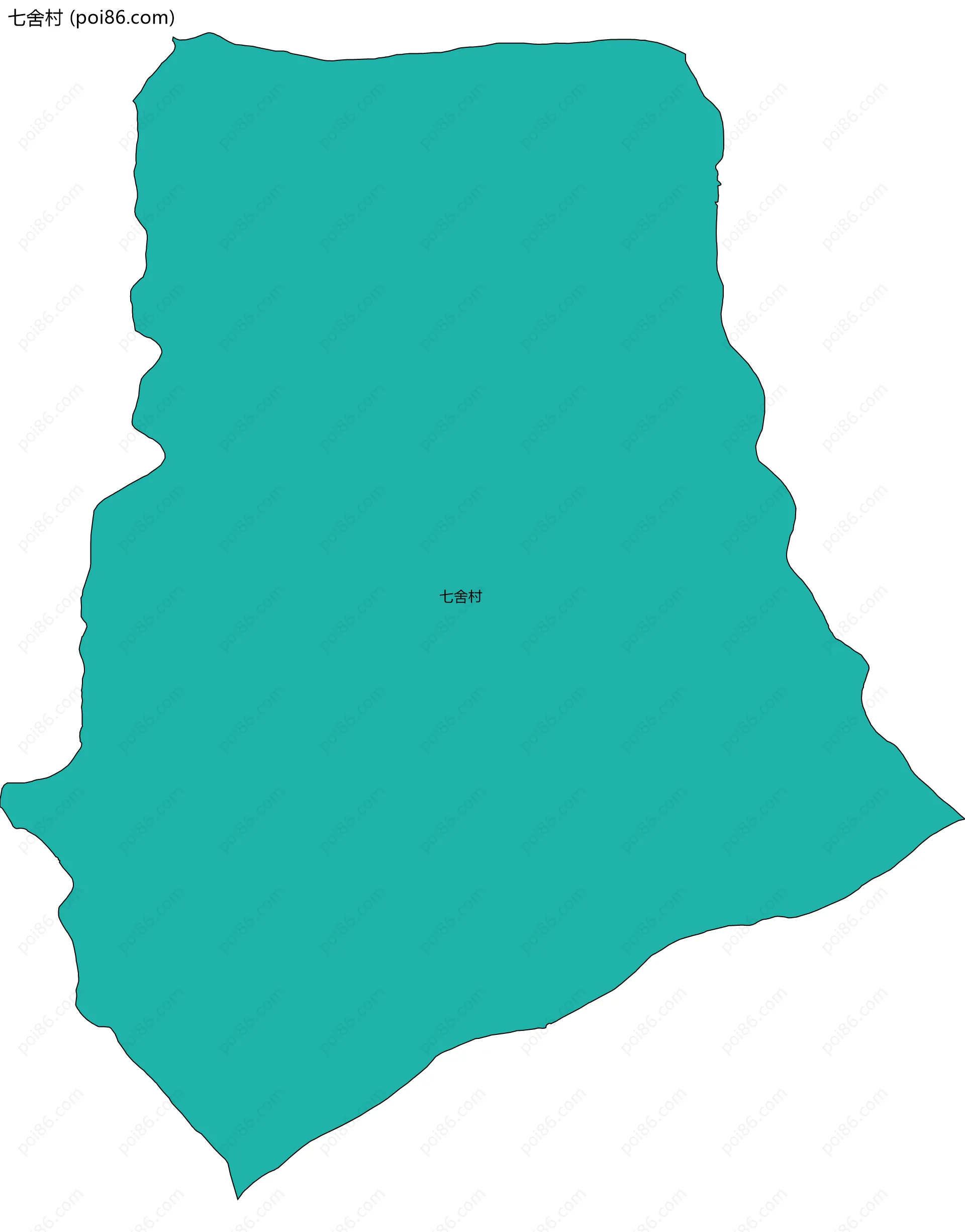 七舍村边界地图