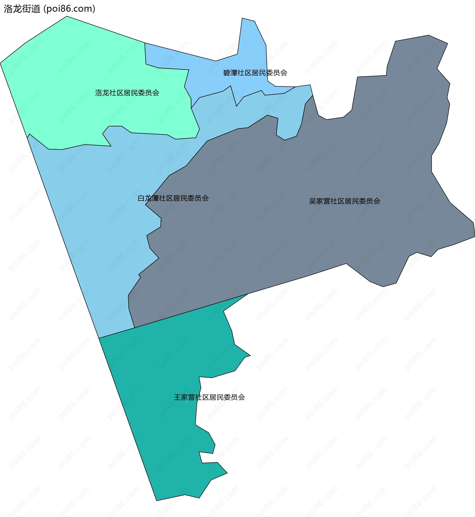 洛龙街道边界地图(五级行政区划)