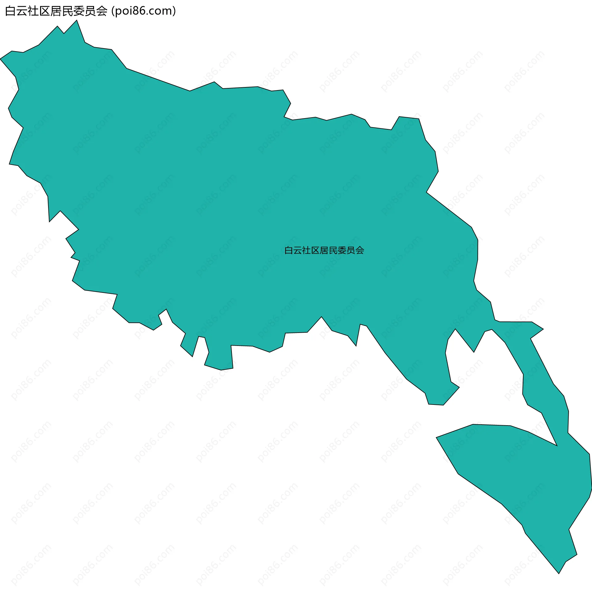 白云社区居民委员会边界地图