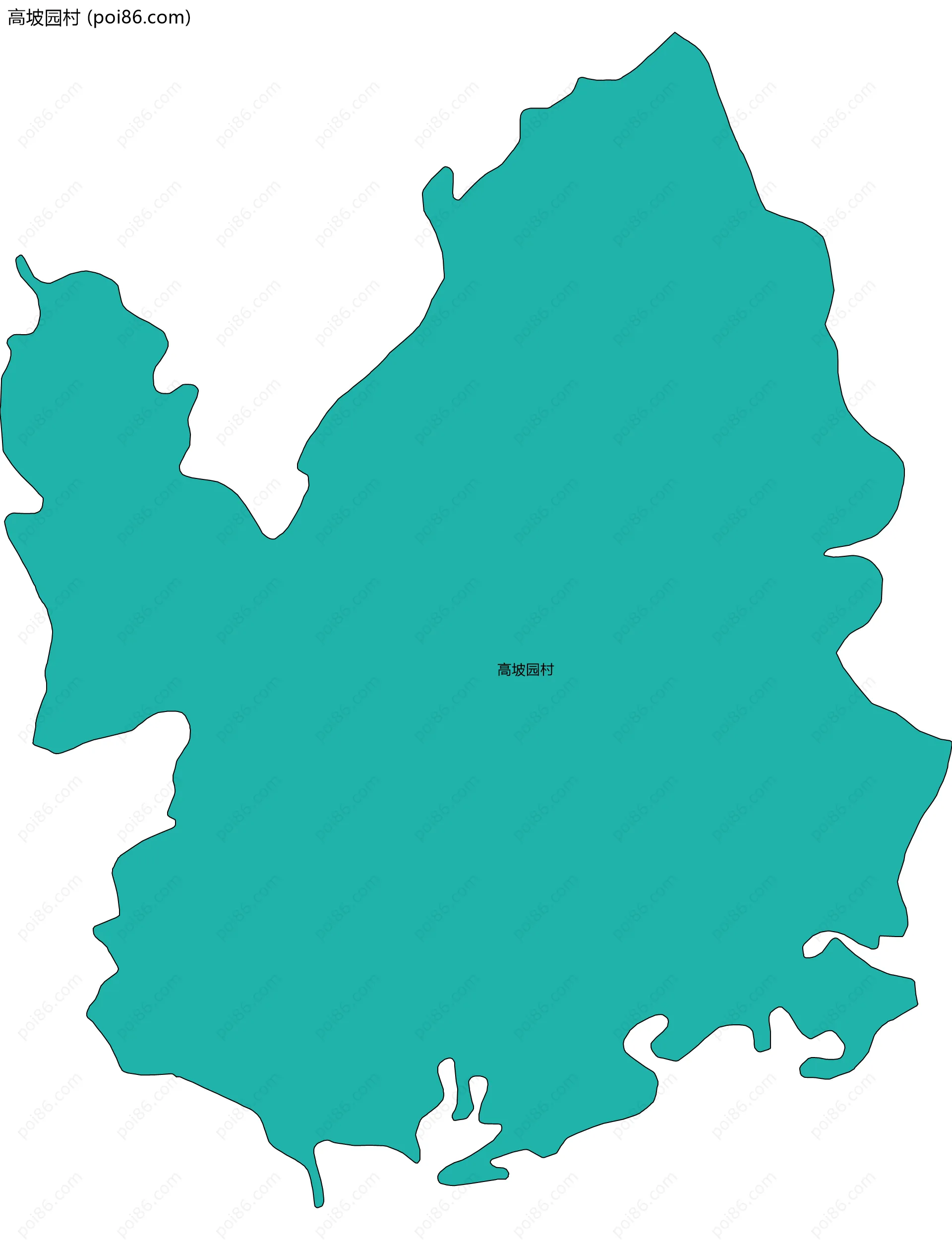 高坡园村边界地图