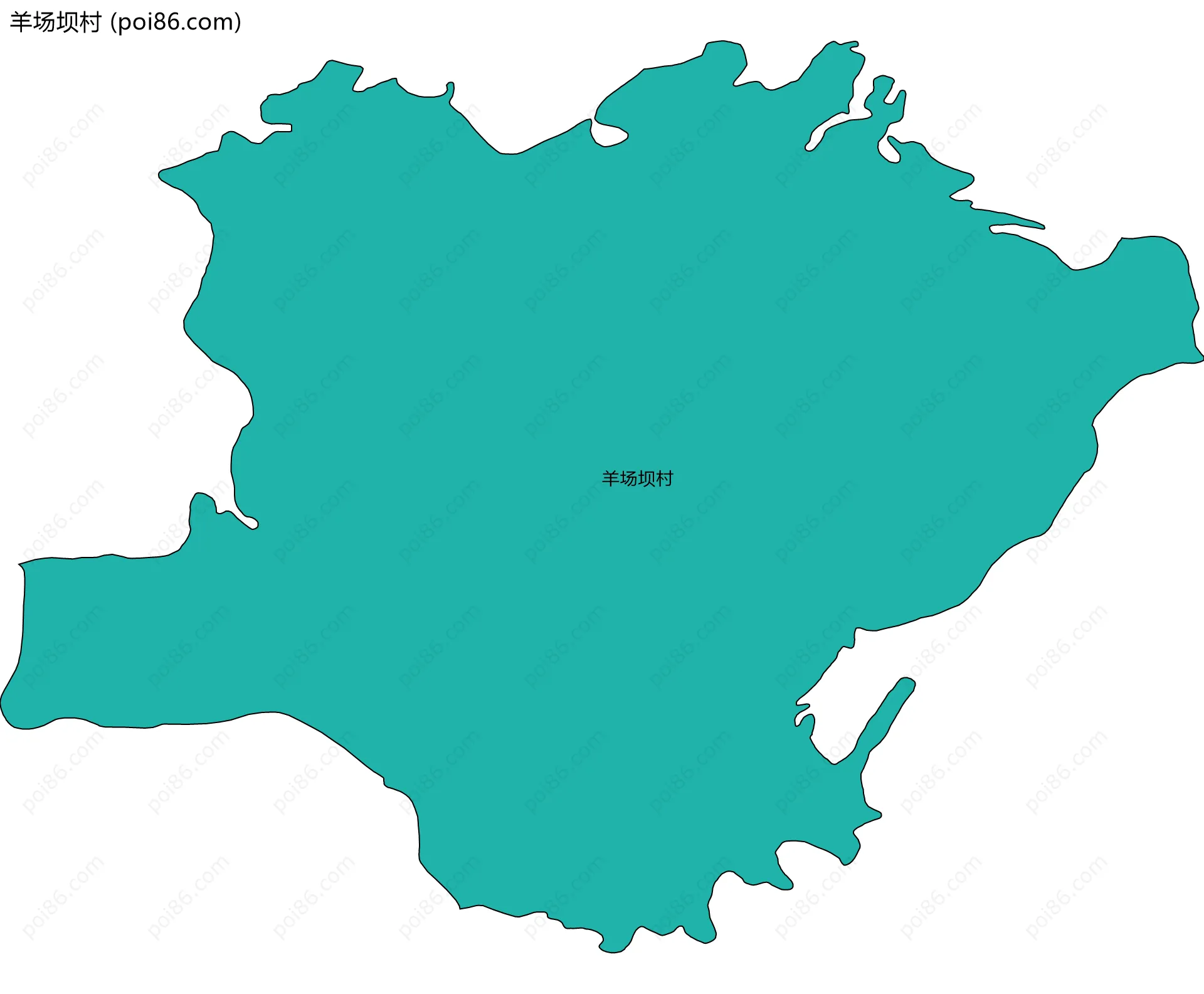 羊场坝村边界地图