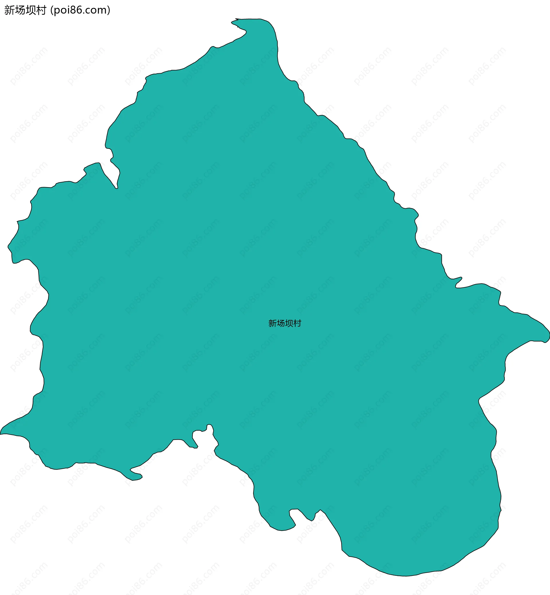 新场坝村边界地图