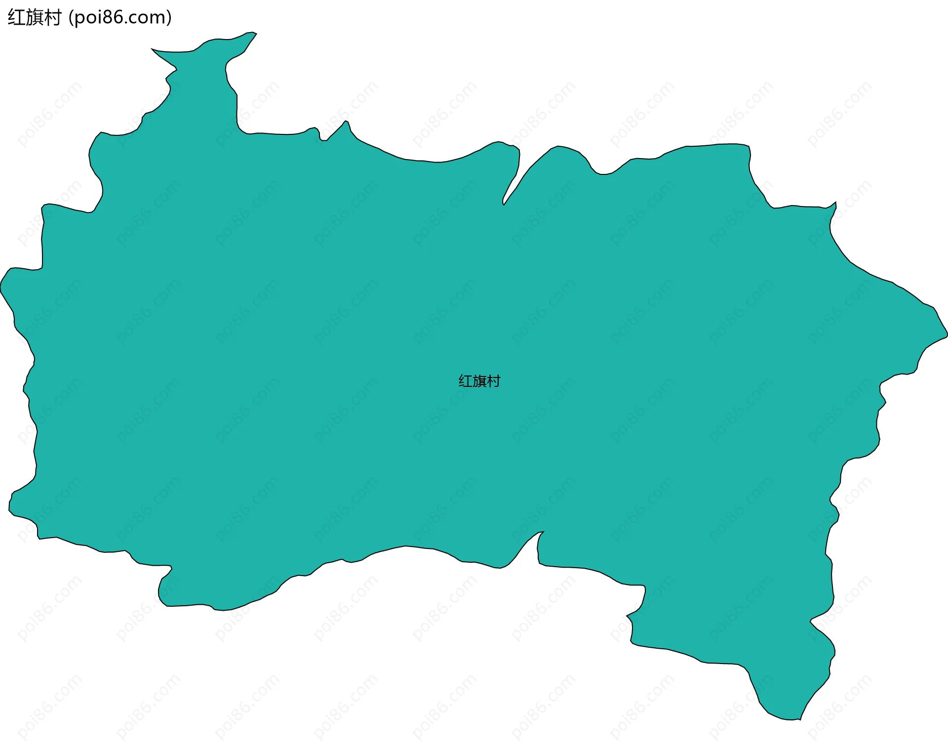 红旗村边界地图