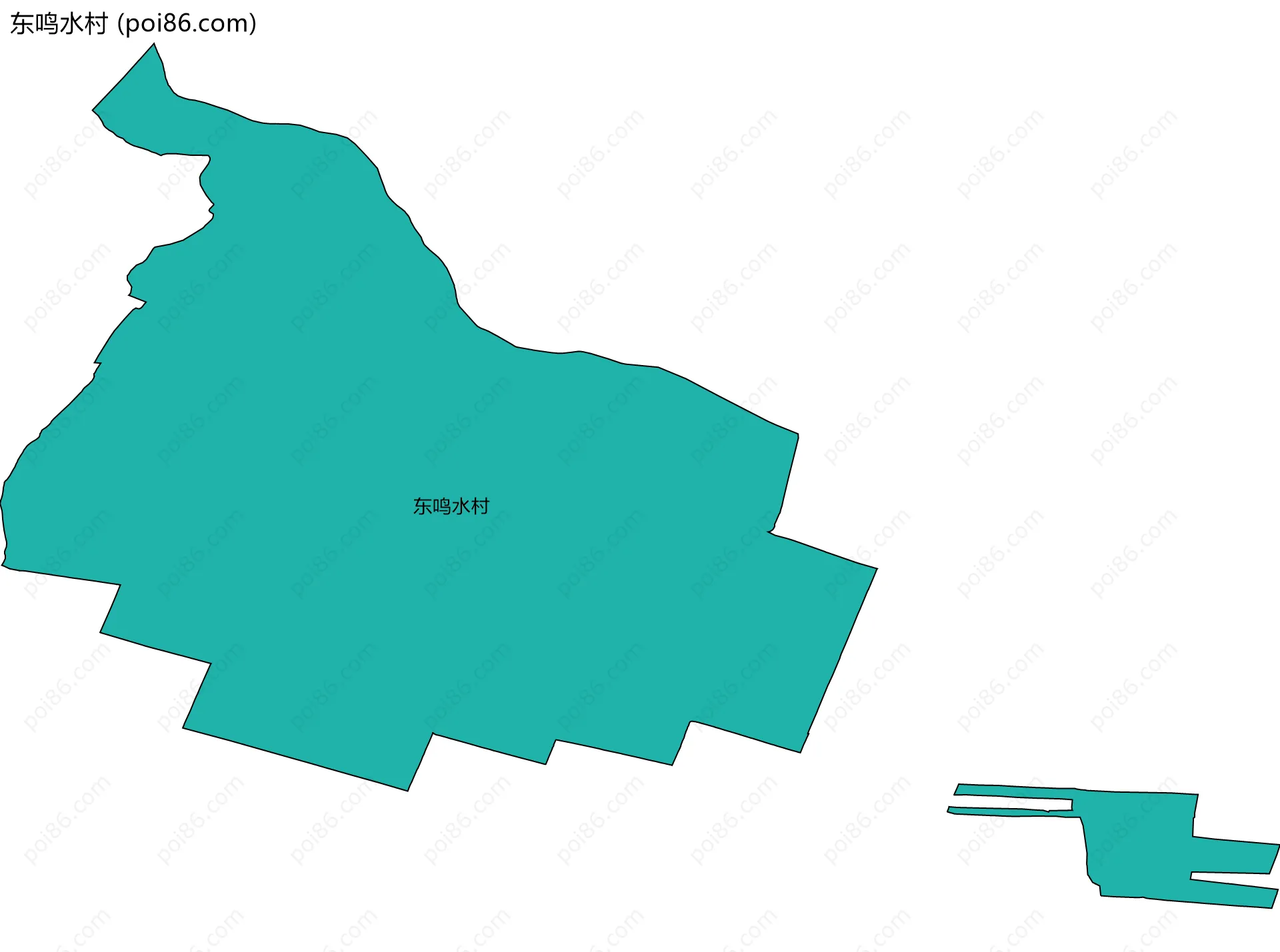 东鸣水村边界地图