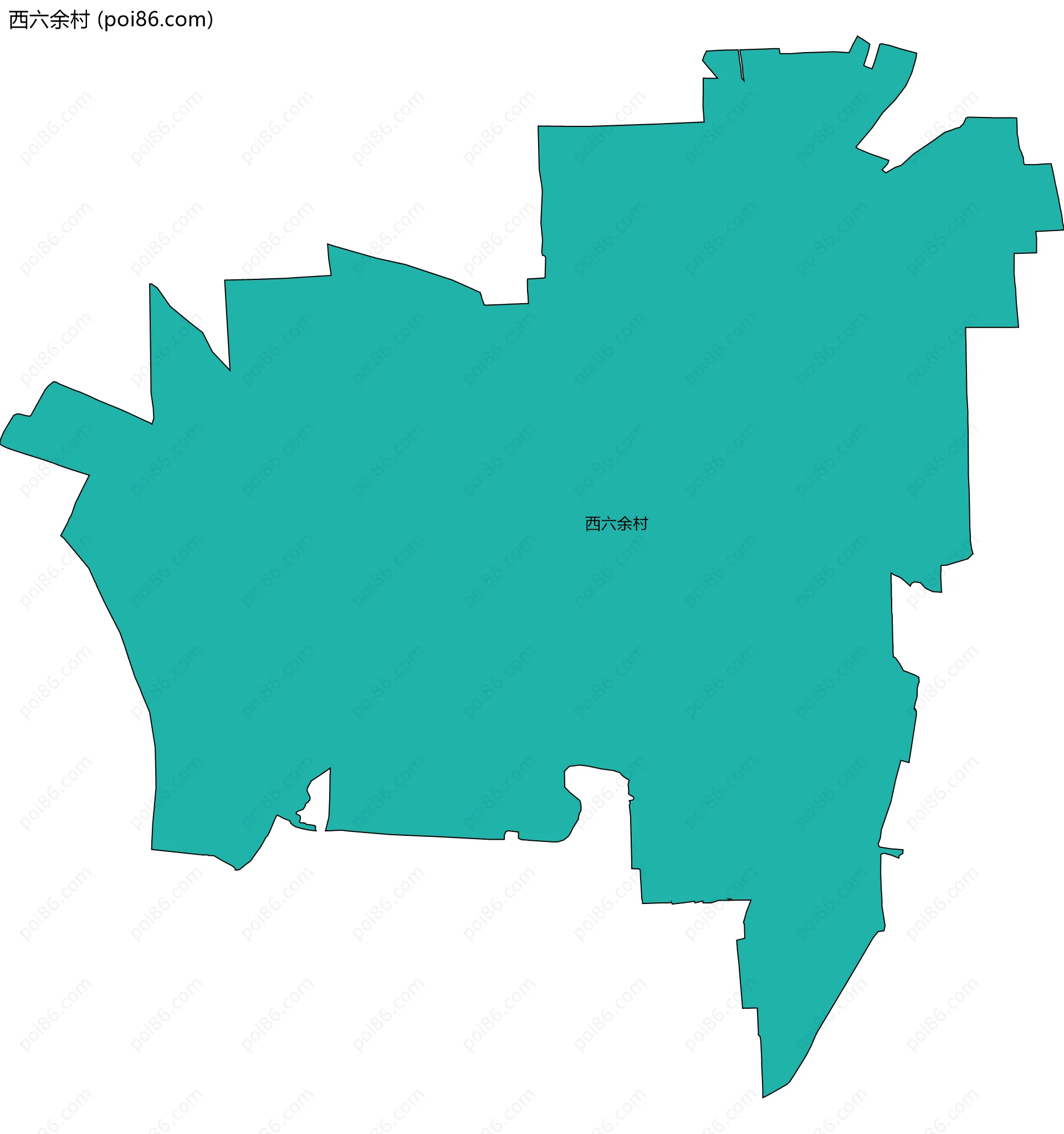 西六余村边界地图