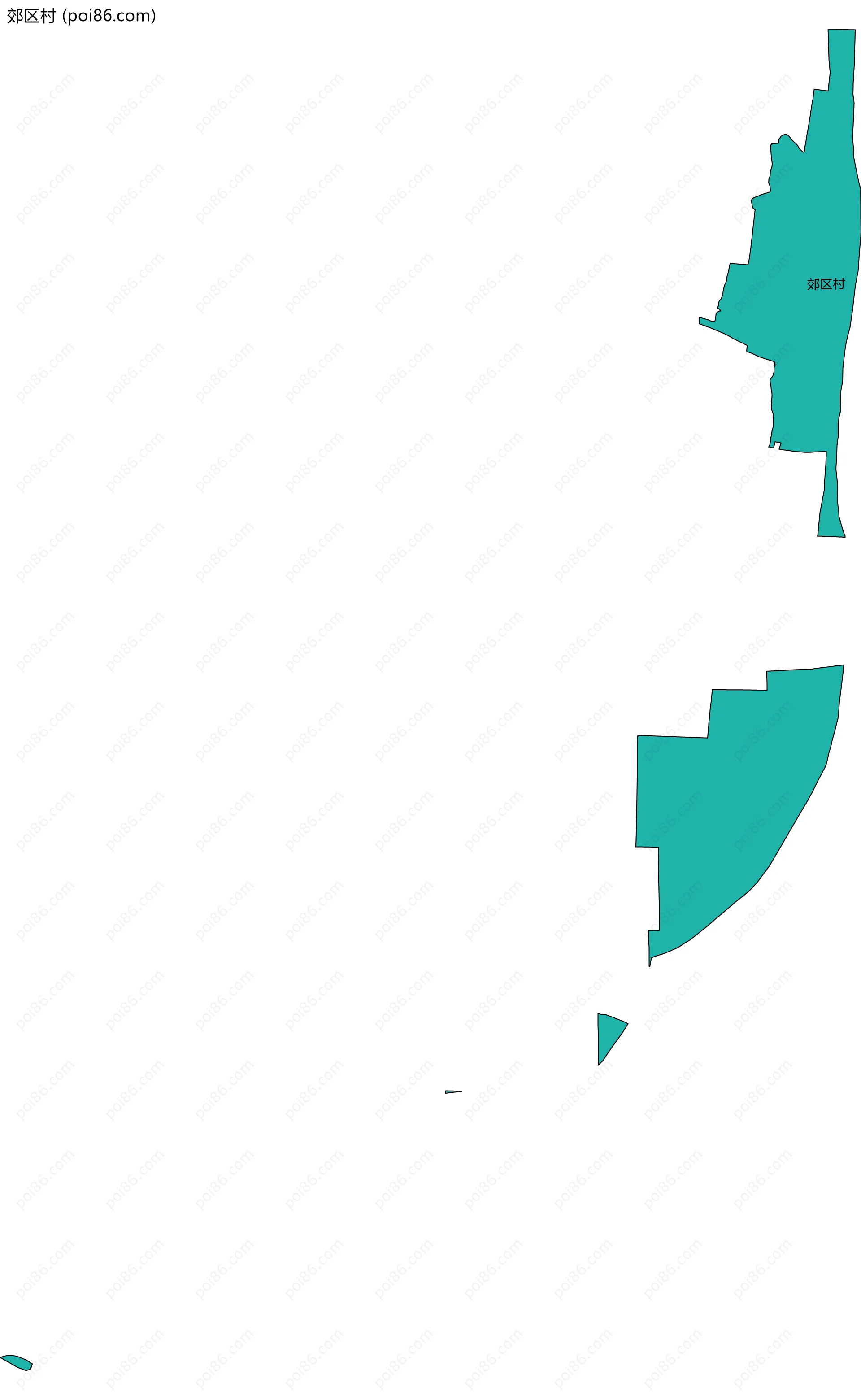 郊区村边界地图