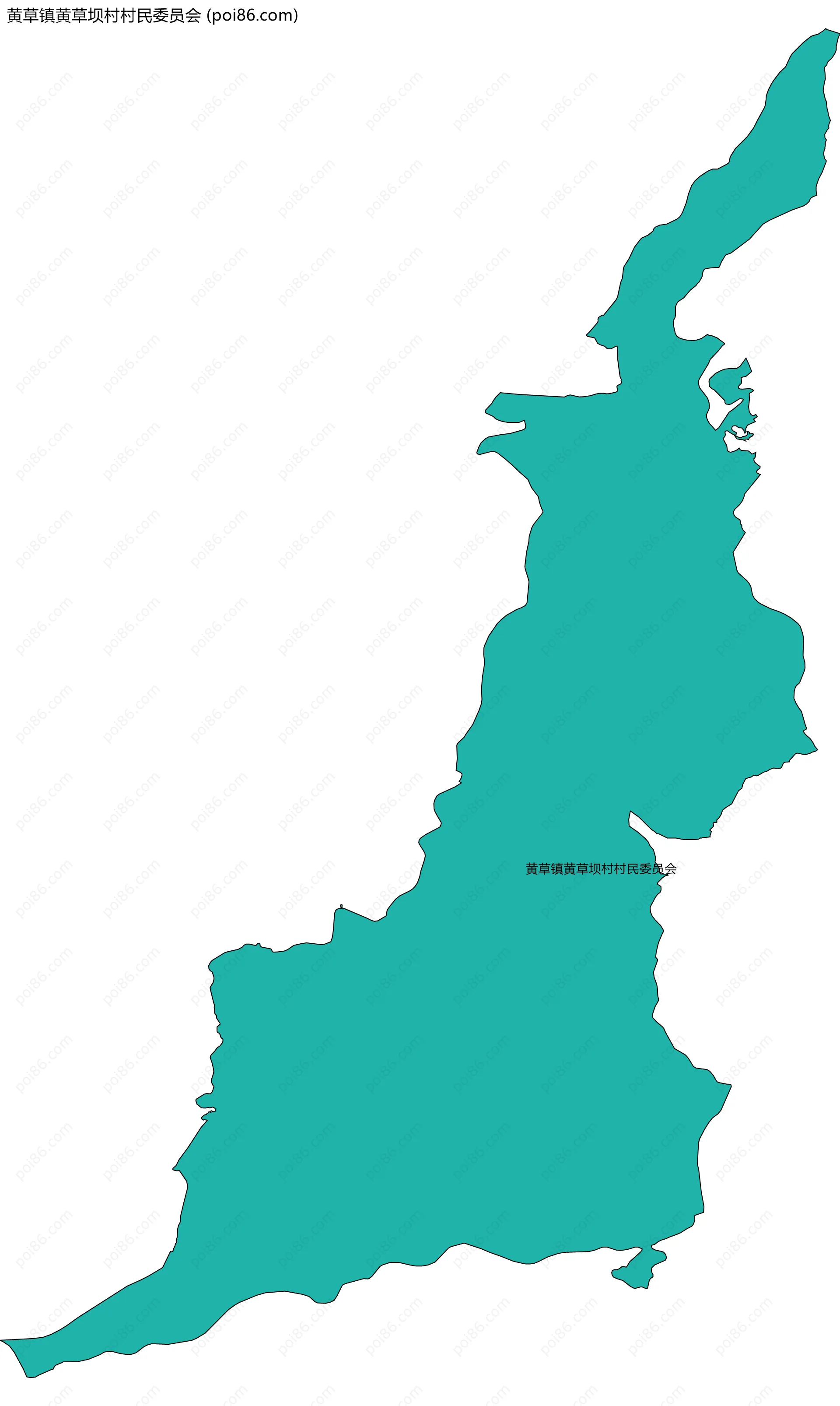 黄草镇黄草坝村村民委员会边界地图