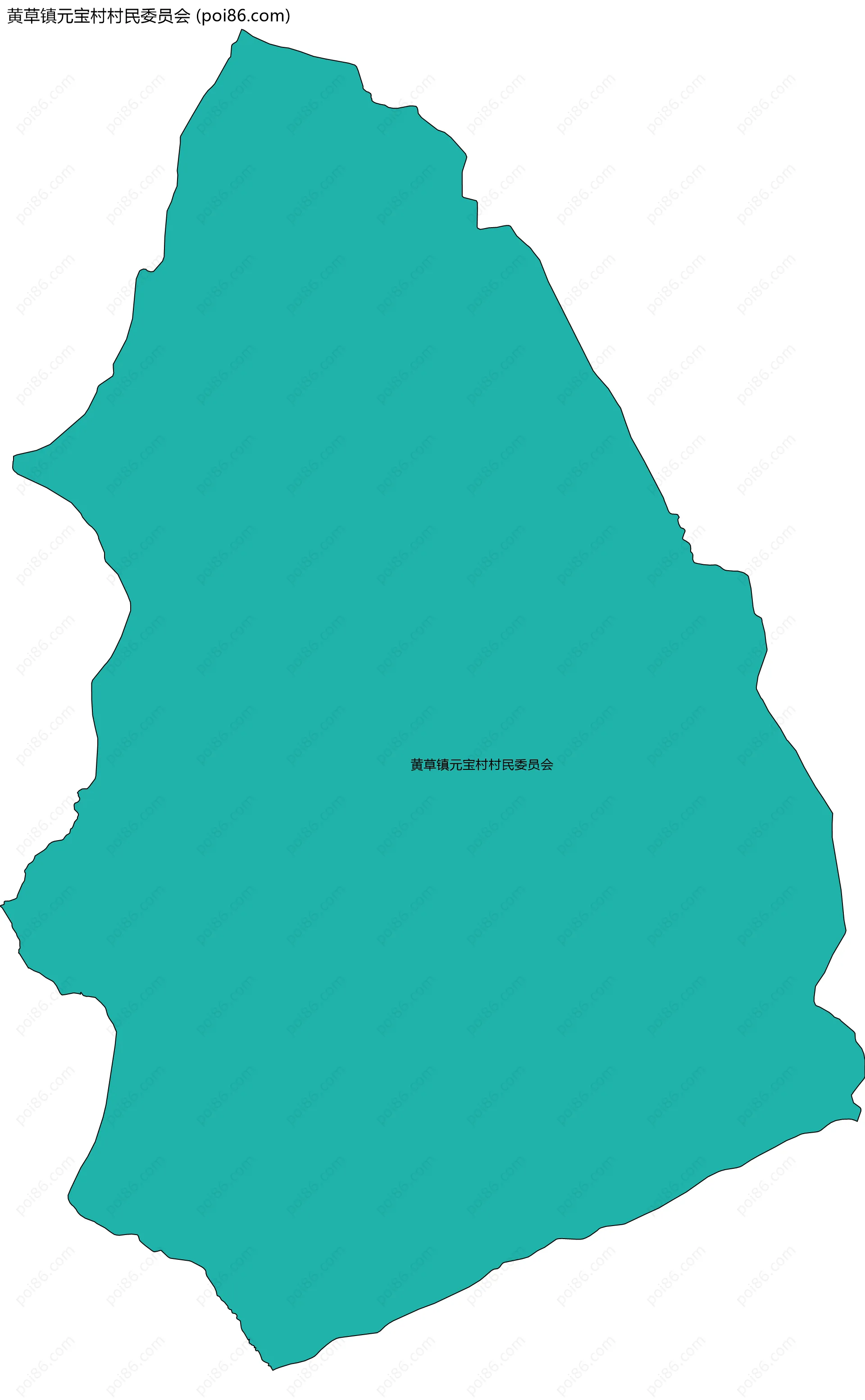 黄草镇元宝村村民委员会边界地图